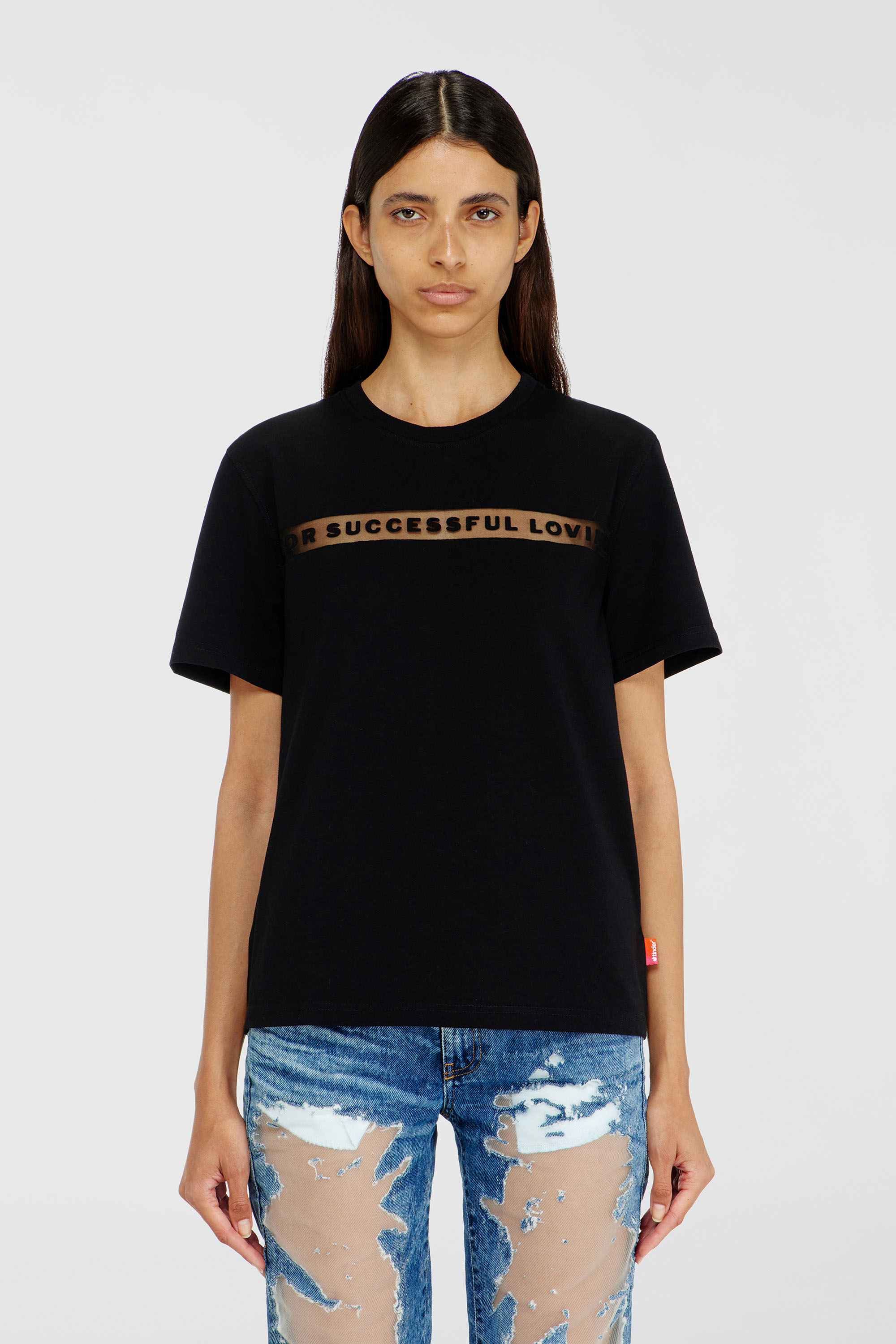 Diesel - PR-T-NOTS-CHI-R, Camiseta con logo For Successful Loving Unisex in Negro - 1