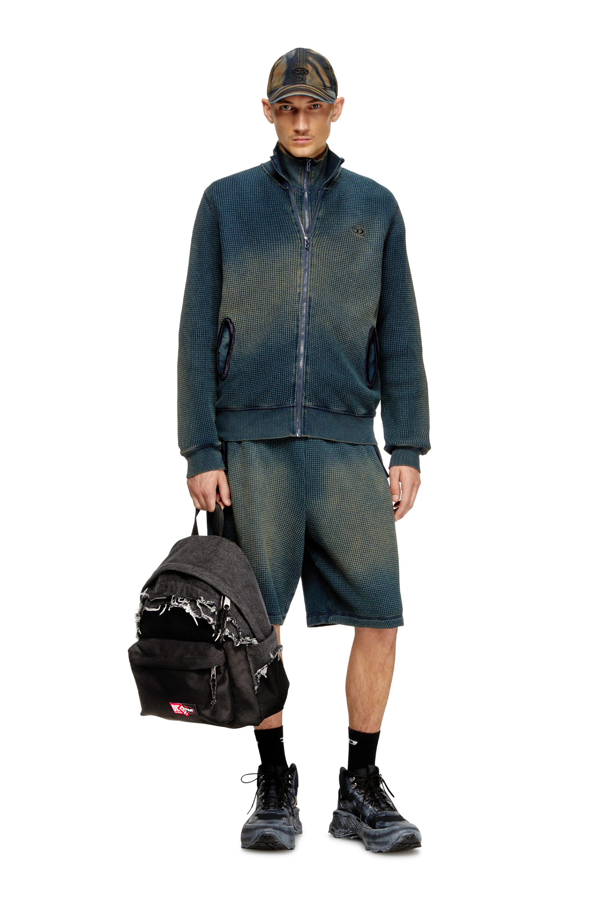 Diesel - DIESEL DAY PAK'R, Mochila en denim destruido y CORDURA® Unisex in Negro - 6