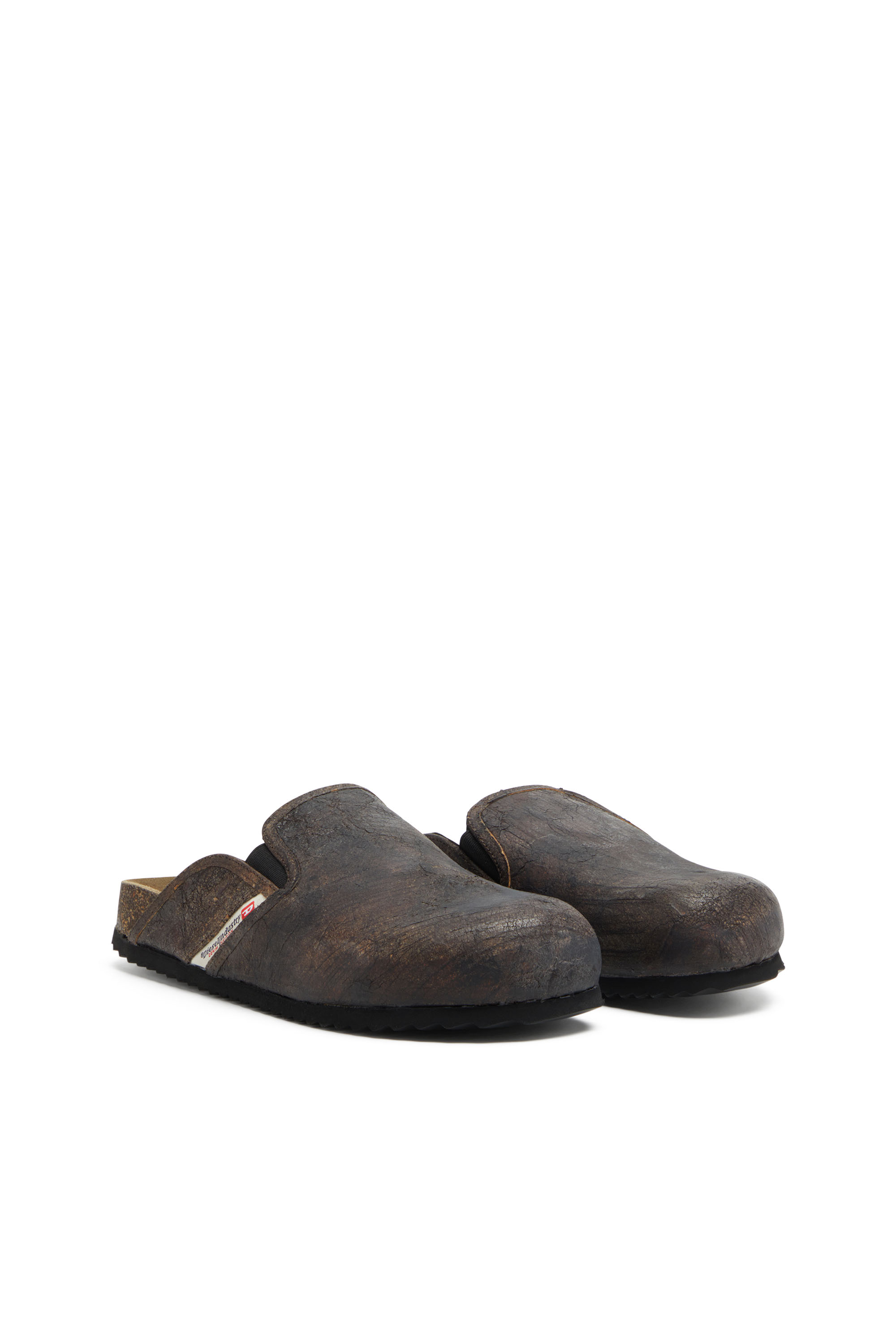 Diesel - D-WOODSTOCK SLIP-ON, D-Woodstock-Zuecos de gamuza con efecto agrietado Hombre in Marrón - 2