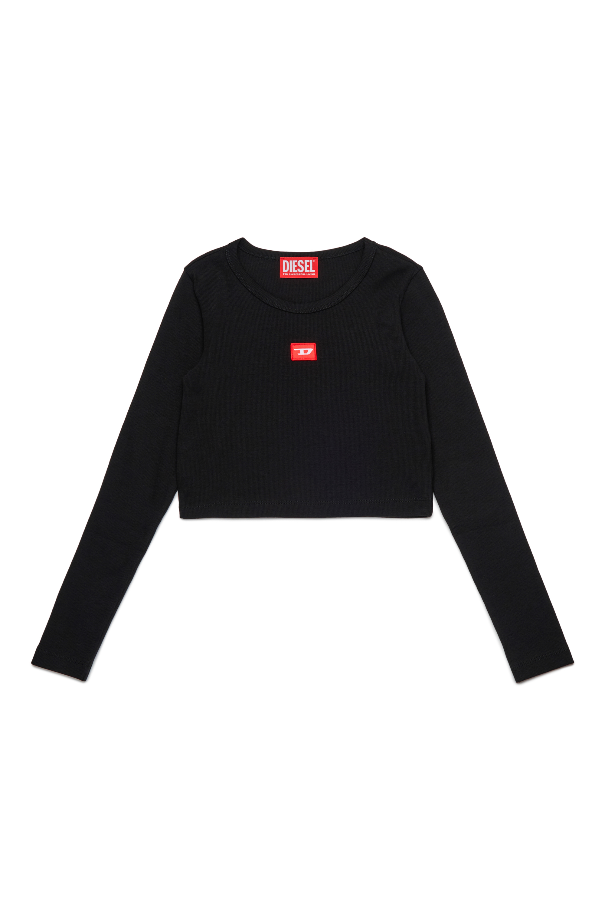 Diesel - TBALLETD, Camiseta de algodón con logo en contraste Mujer in Negro - 1