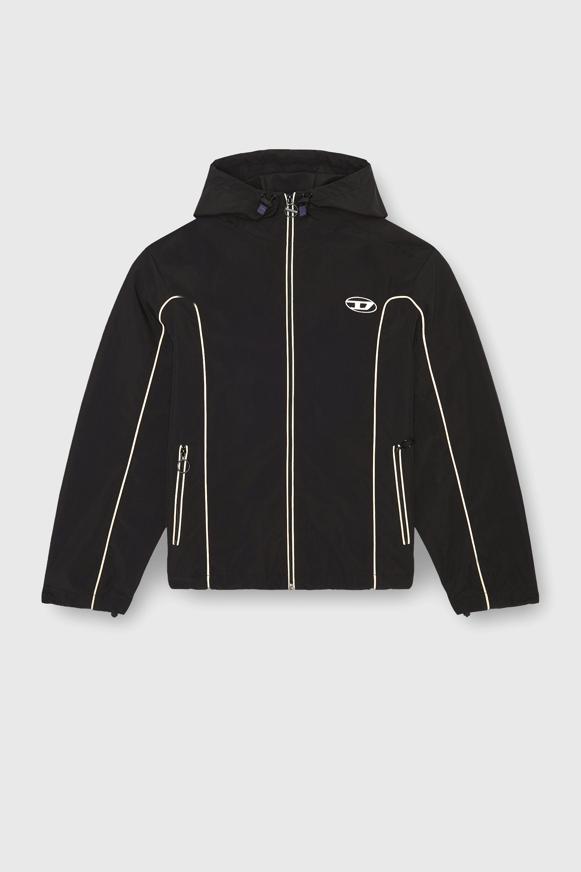 Diesel - J-HIVES, Anorak con ribetes contrastantes Hombre in Negro - 2