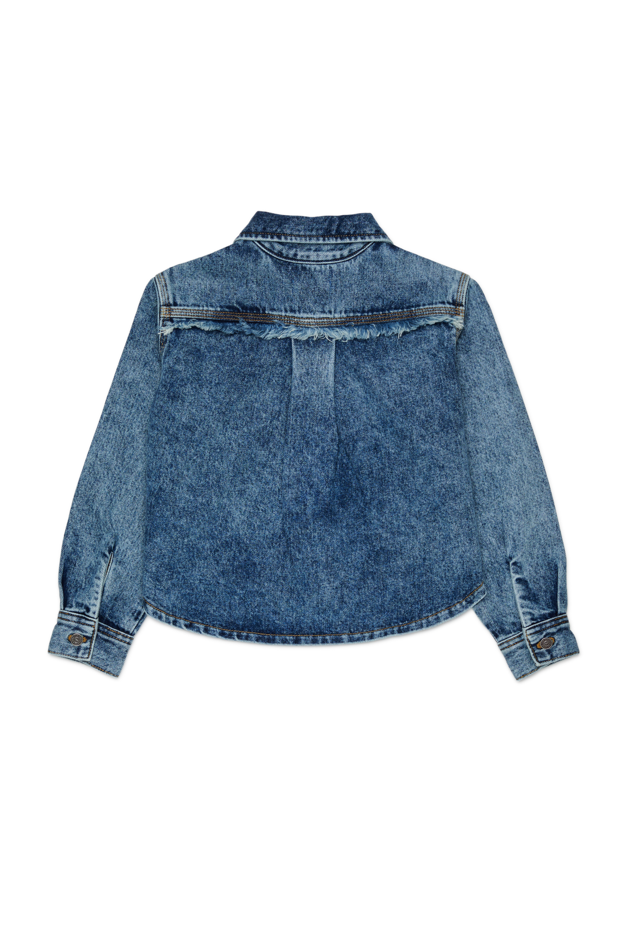 Diesel - CELKA, Camisa vaquera con cierre y detalle deshilachado Mujer in Azul marino - 2