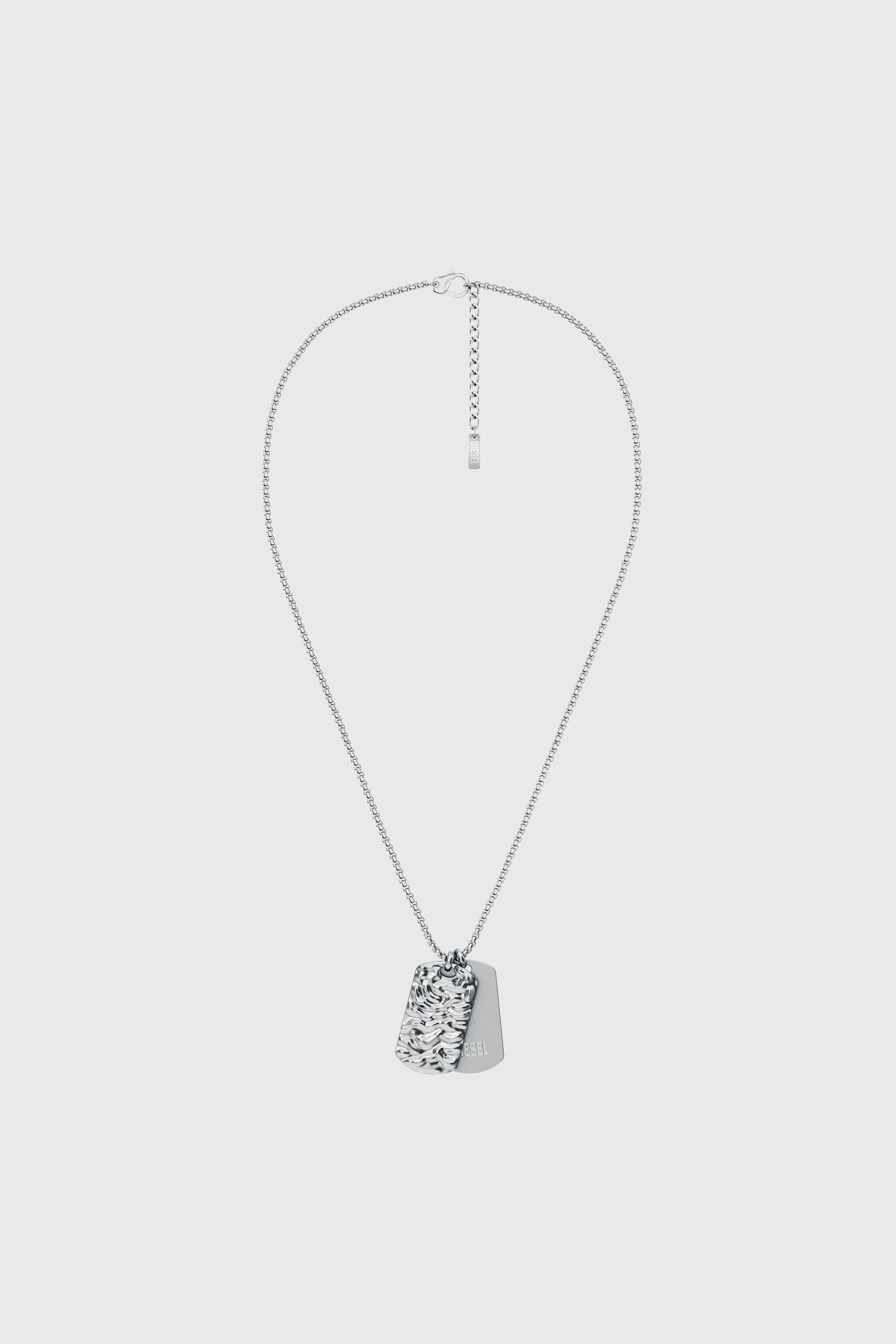 Diesel - DX1735040, Collar con placa (dog tag) de acero inoxidable Unisex in Plateado - 1