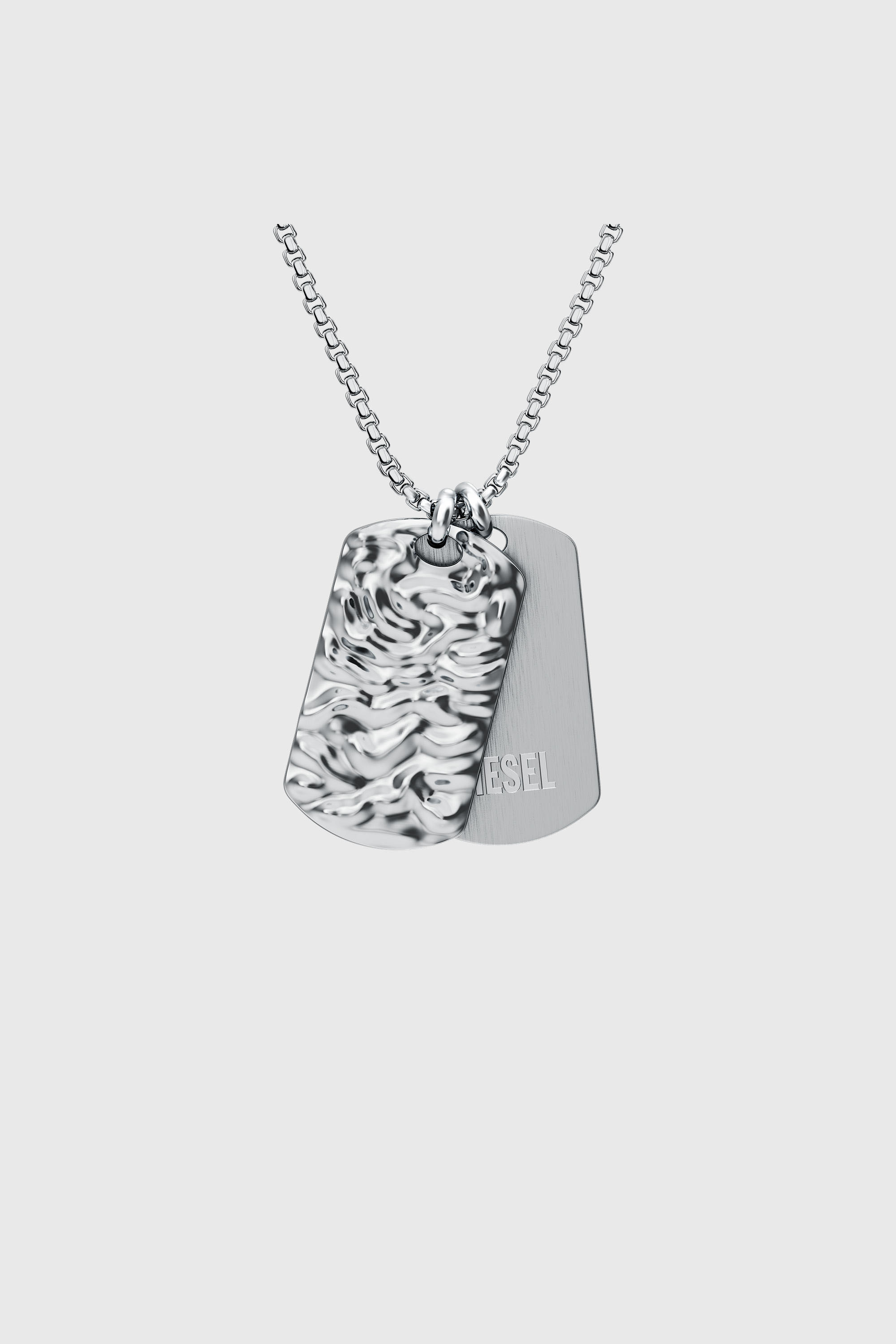 Diesel - DX1735040, Unisex's Stainless Steel Dog Tag Necklace in Silver - 2