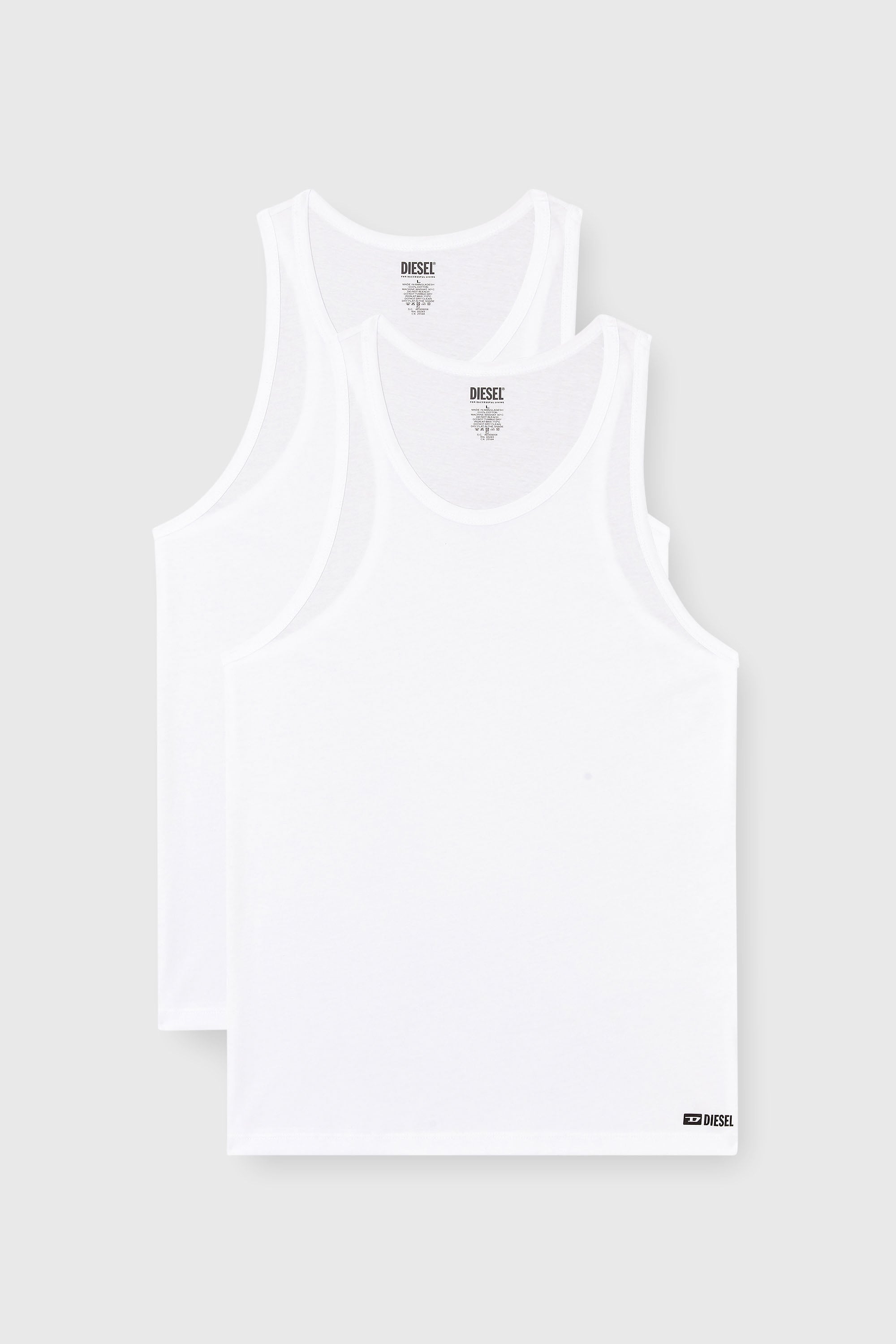 Diesel - WALTY-D-BOX-2PACK, Paquete de dos chalecos con tirantes de algod&oacute;n Hombre in Blanco - 1