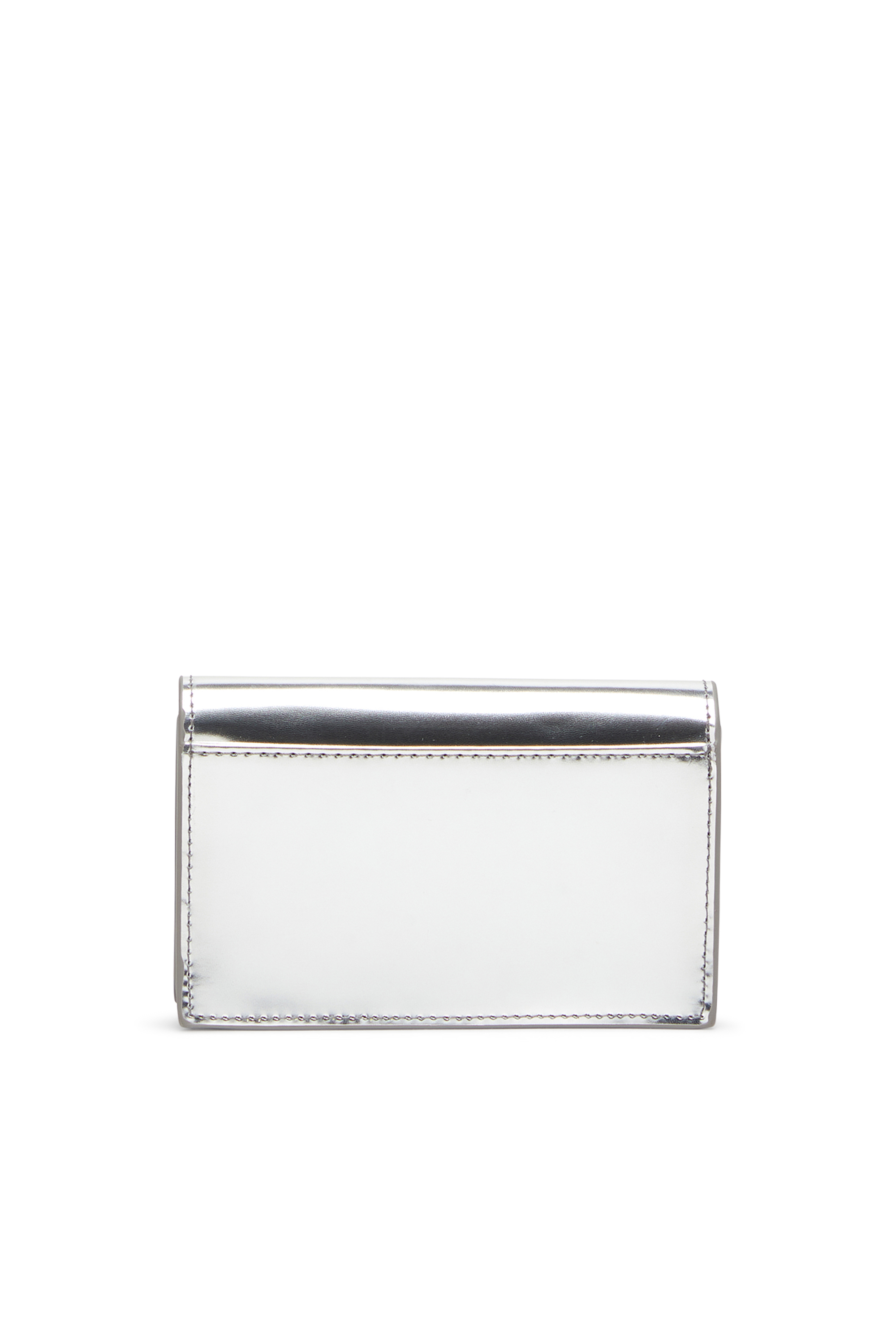 Diesel - 1DR CARD HOLDER IV, Portatarjetas de cuero metálico Mujer in Plateado - 2