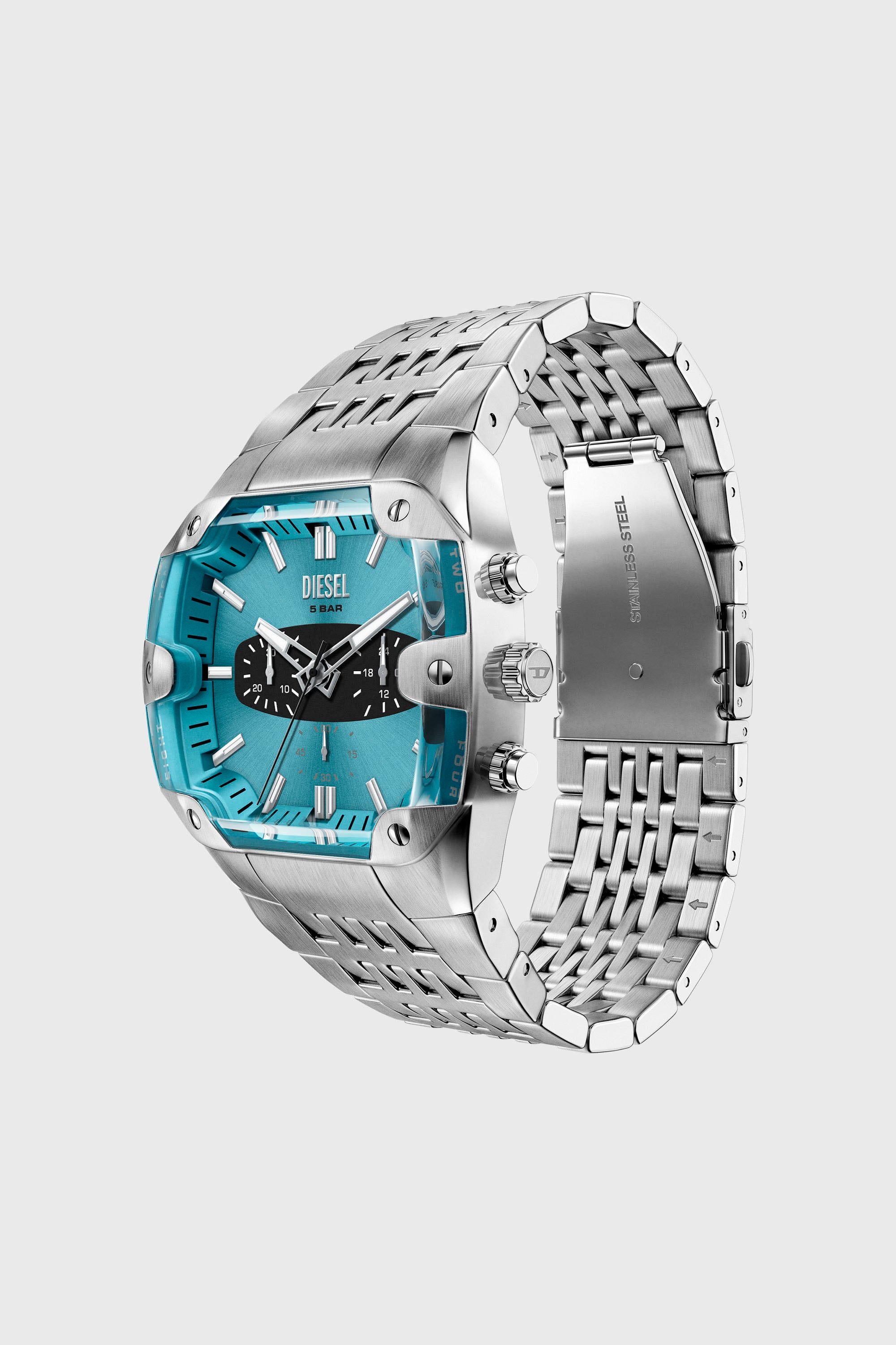 Diesel - DZ4725 WATCH, Reloj Spiked Cushion de acero inoxidable Hombre in Plateado - 2