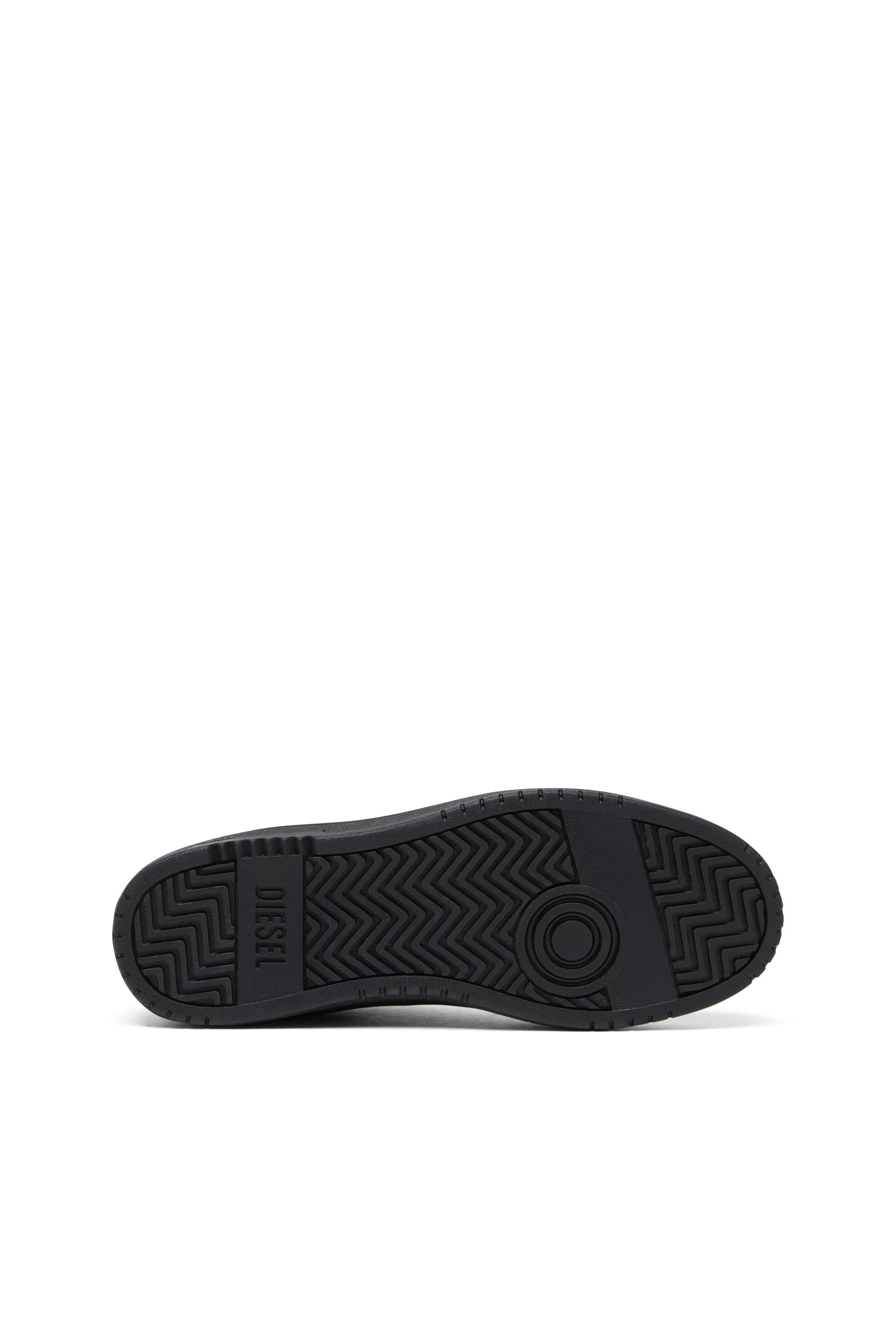 Diesel - S-OVAL SKATE LOW, S-Oval Skate-Deportivas de cuero con paneles de tejido Hombre in Negro - 4