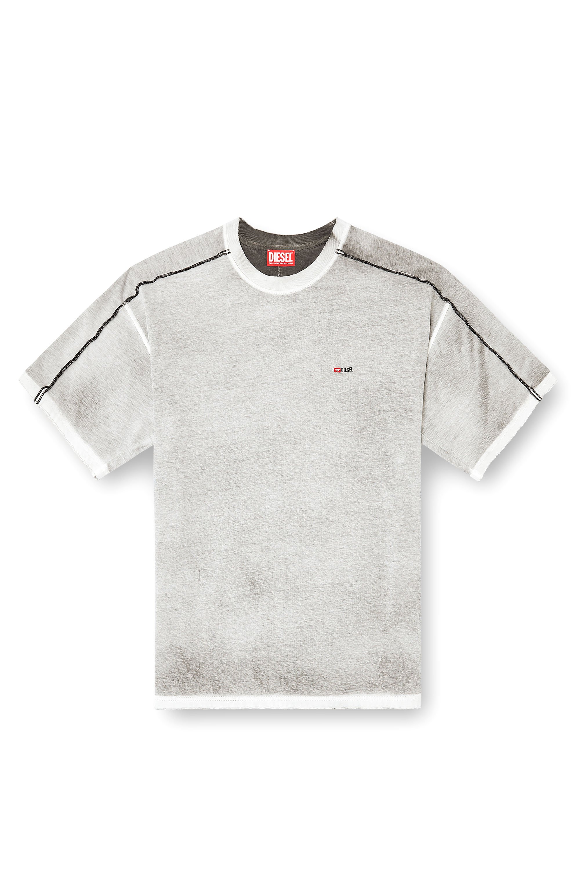 Diesel - T-RIVEN, Man's Relaxed cotton T-shirt with colour spray in null - 3