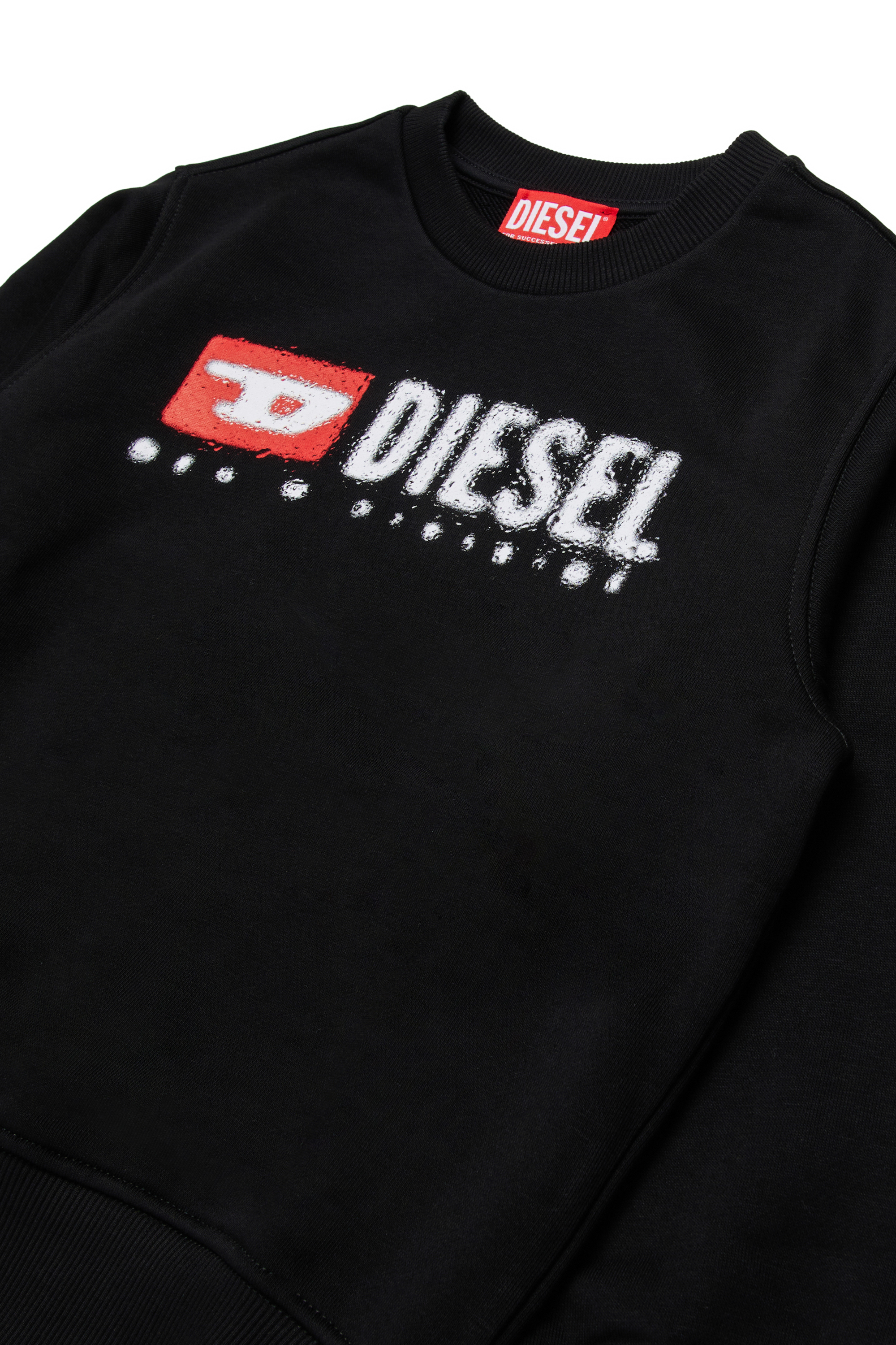 Diesel - SDROPS OVER, Sudadera de algodón con logo Hombre in Negro - 3