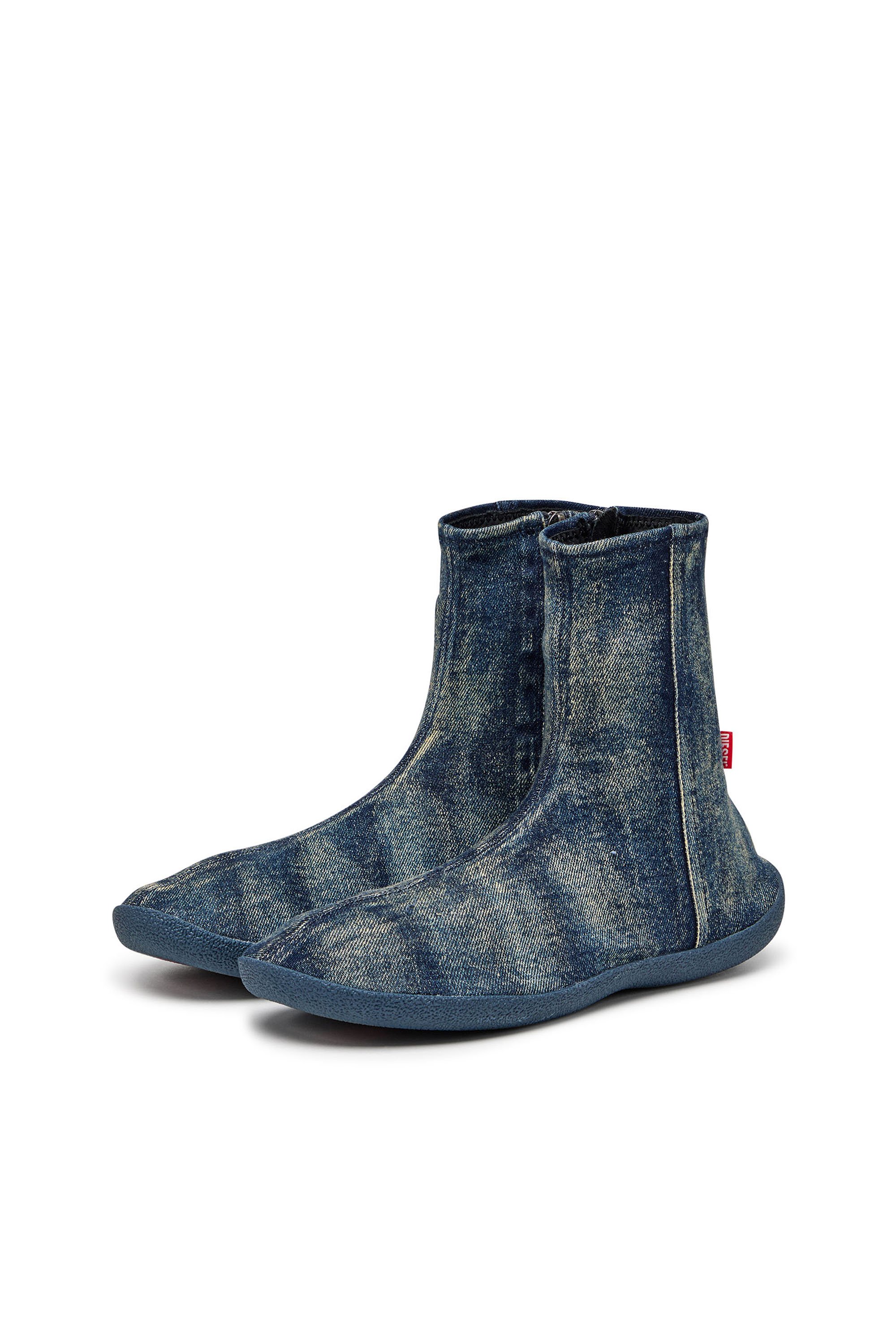 Diesel - D-SHOCK BT, D-Shock Bt-Botines calcetín en denim solarizado Hombre in Azul marino - 8