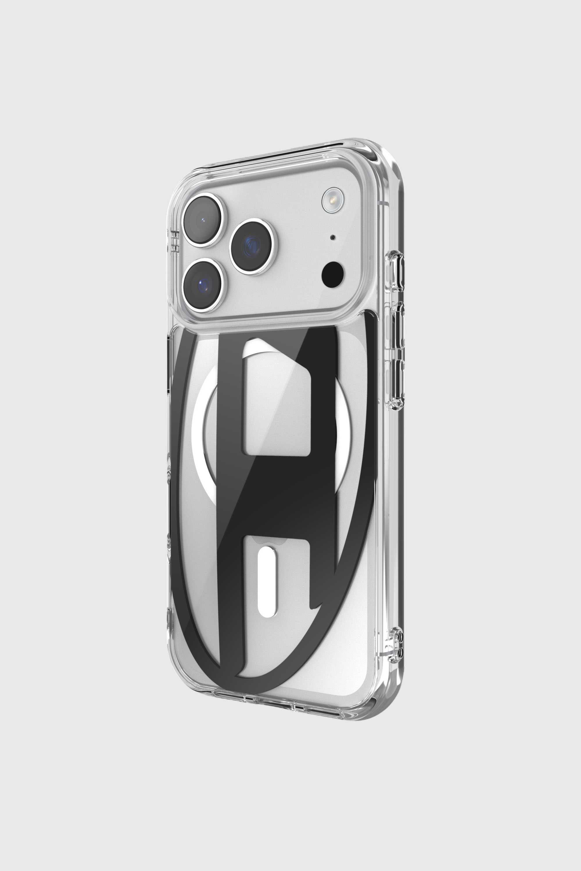 Diesel - 60417 AOP CASE, Funda met&aacute;lica Oval D con Magsafe para iPhone 17 Pro Unisex in Negro - 3