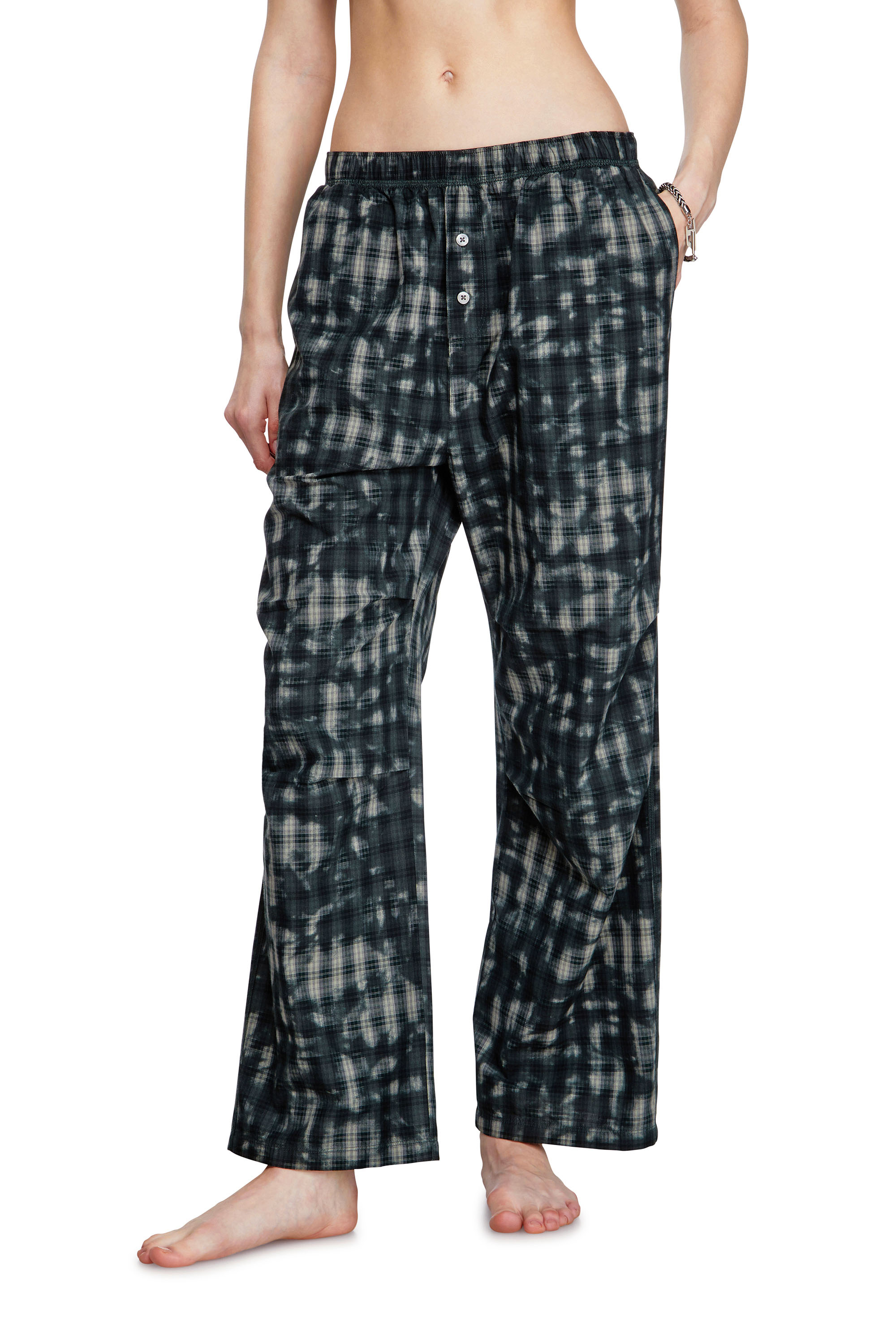 Diesel - VINCE-UTLT, Pantalones de pijama con estampado de cuadros Unisex in Verde - 2