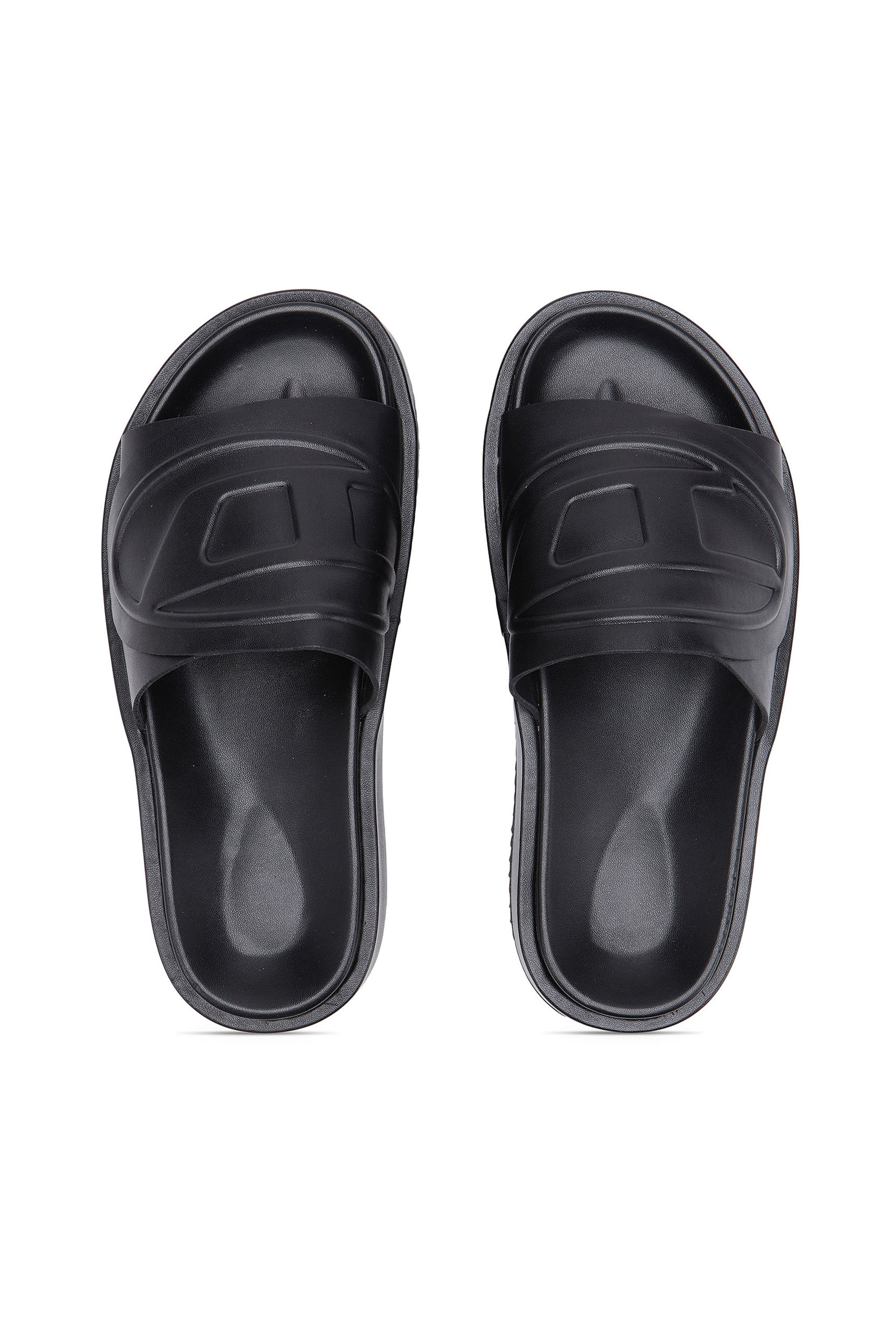 Diesel - SA-SLIDE D OVAL W, Mujer Sa-Slide D-Chanclas con correa Oval D in Negro - Image 5