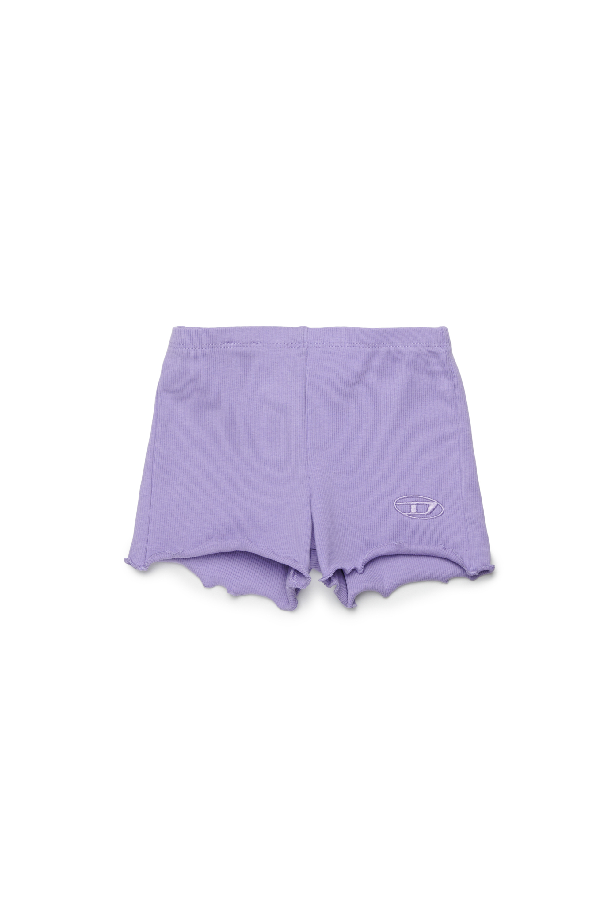 Diesel - PASPYB, Pantalones cortos de algod&oacute;n con dobladillos vueltos Mujer in Morado - 1