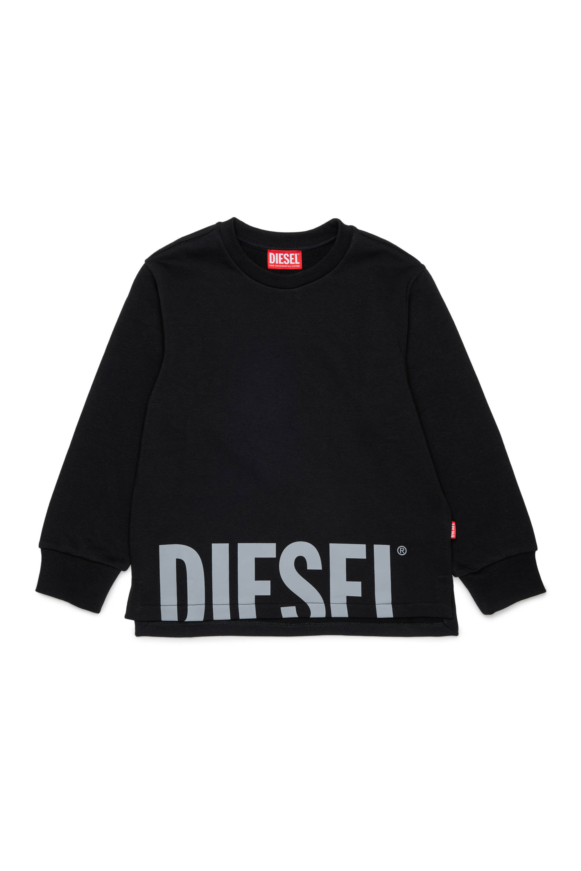 Diesel - SRES OVER, Sudadera cut-off con estampado de logo Hombre in Negro - 1