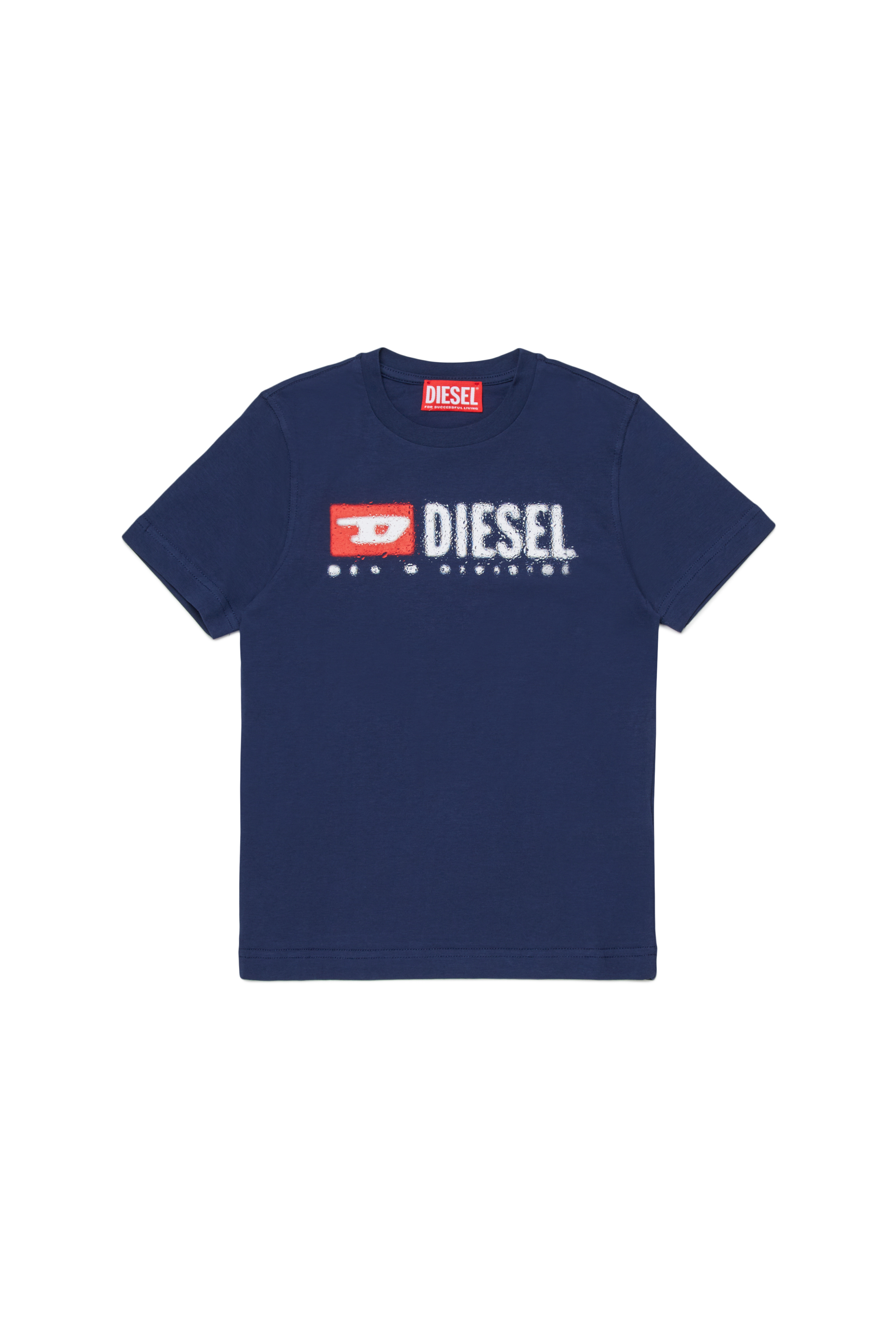 Diesel - TADJUSTK14, Camiseta de algodón con logo estampado Hombre in Azul marino - 1
