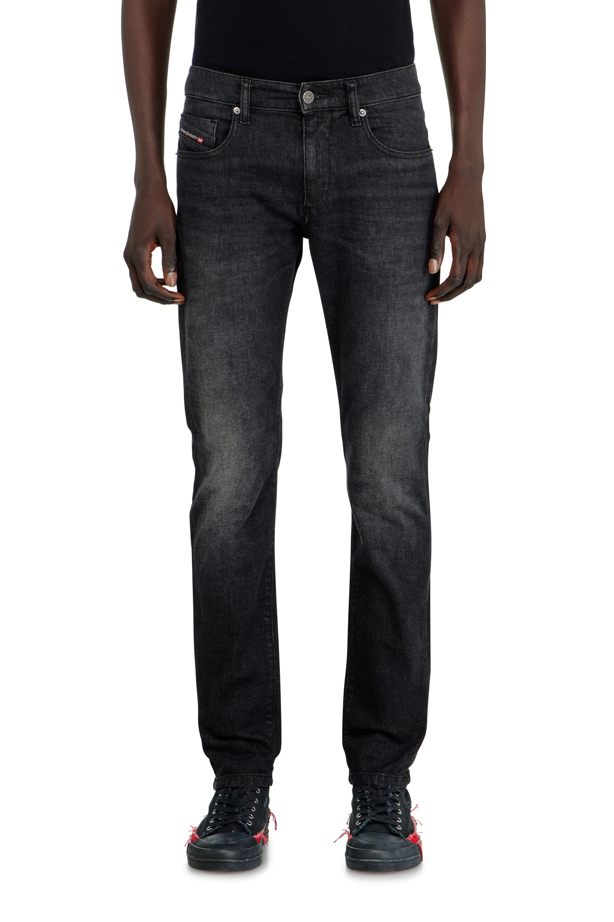 Diesel - Slim Jeans 2019 D-Strukt 0DBDT Hombre, Negro/Gris oscuro - 4