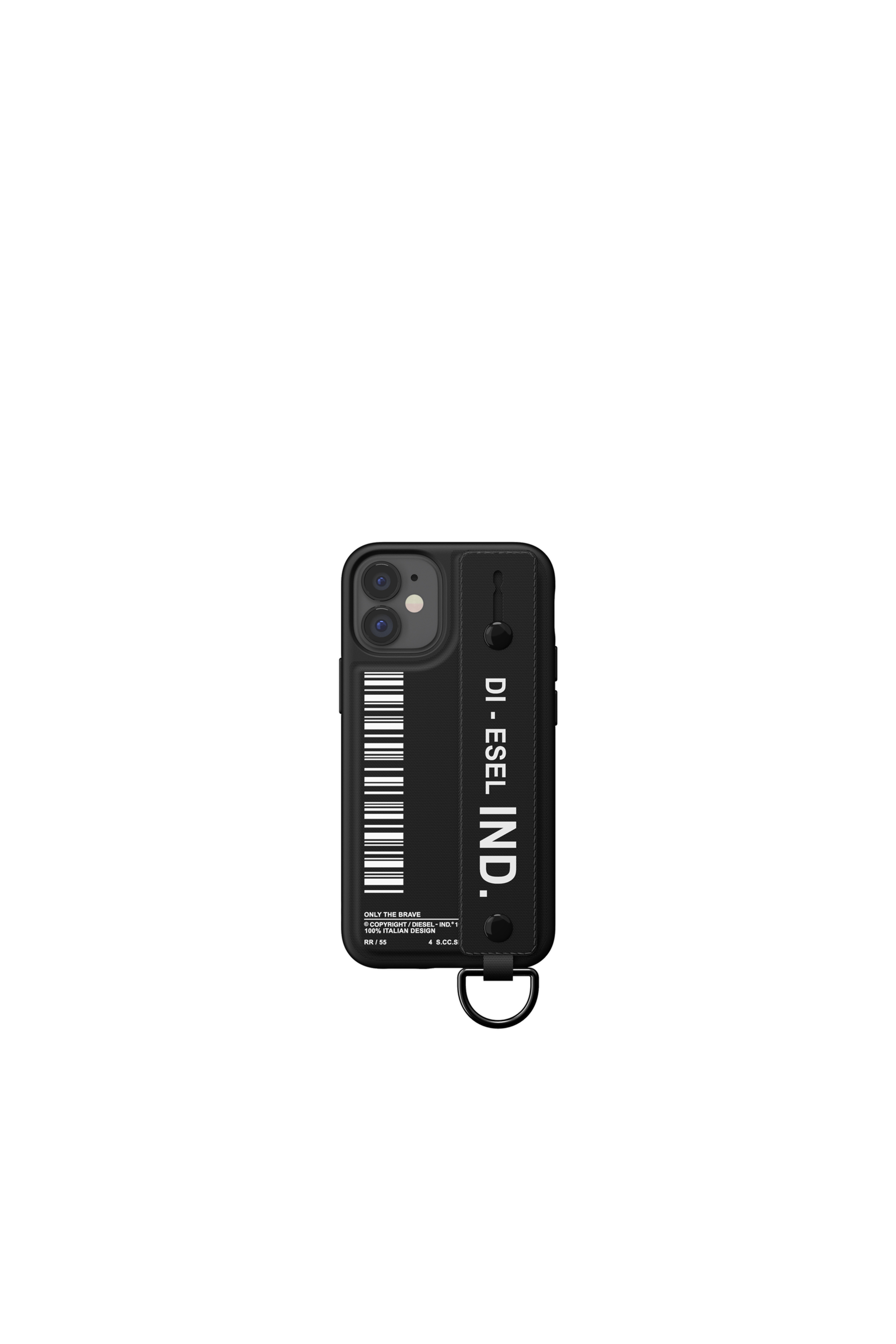 Diesel - 42524 STANDARD CASE, Funda con correa de mano por iPhone 12 Mini Unisex in Negro - 2