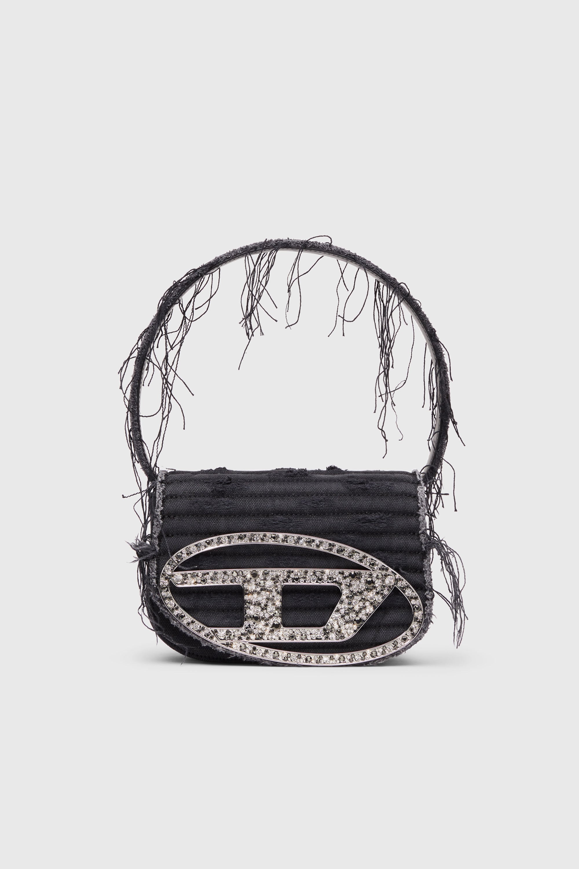 Diesel - 1DR, 1DR-Bolso de hombro ic&oacute;nico de lona y cuero Mujer in Negro - 2