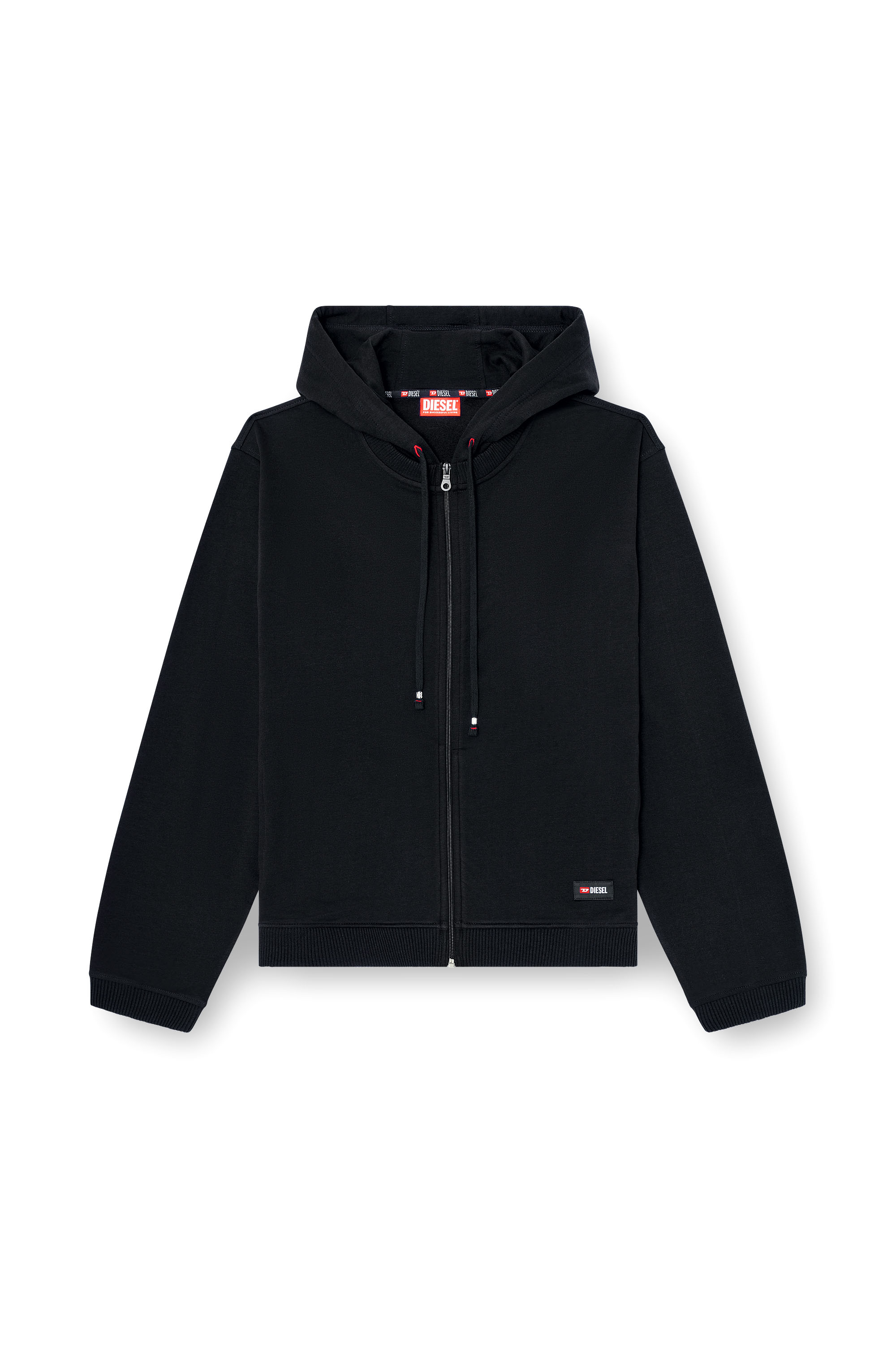 Diesel - JOY-D-CORE, Sudadera con capucha en mezcla de algod&oacute;n afelpado Hombre in Negro - 3