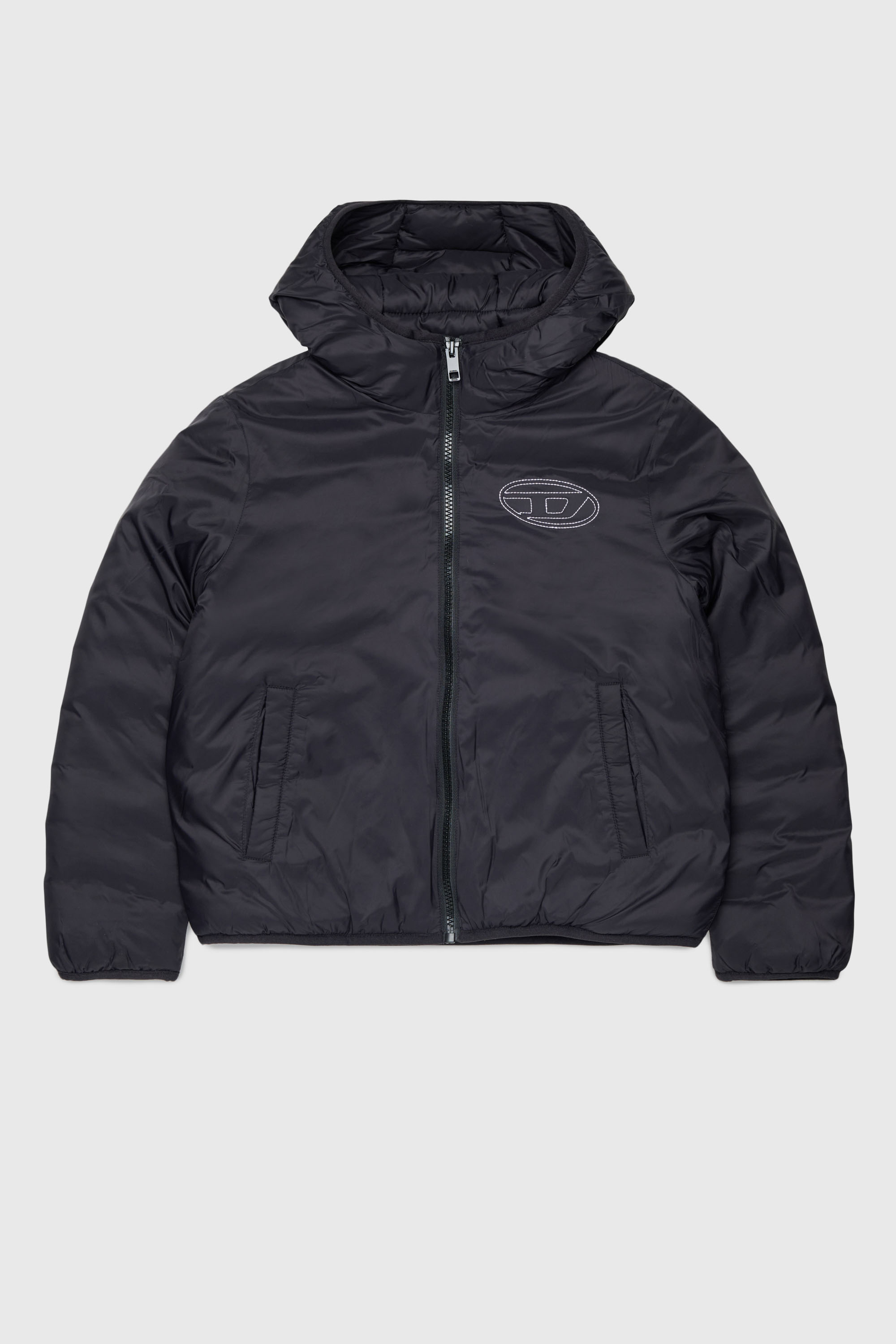 Diesel - JOSIPLS, Chaqueta con capucha de nailon acolchado Unisex in Negro - 1