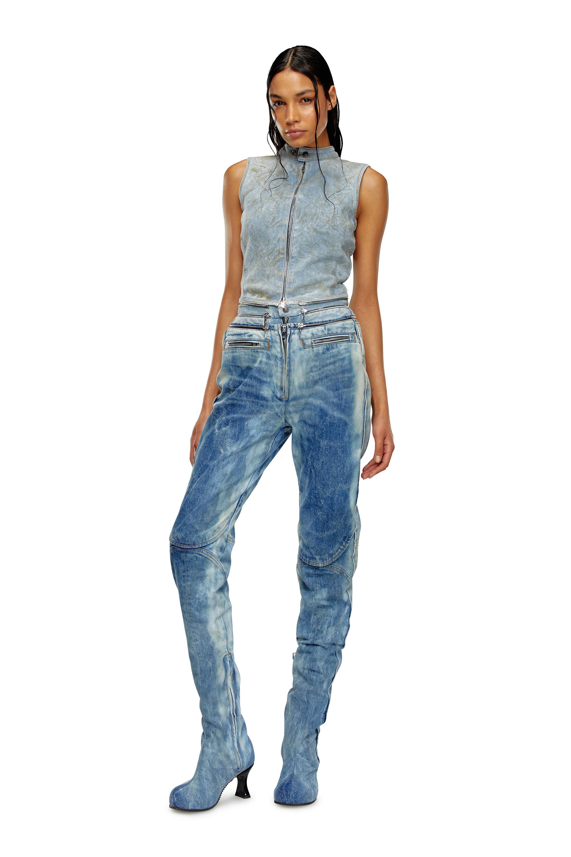 Diesel - Woman Straight Jeans D-Gen 0PGAM, Medium blue - Image 1