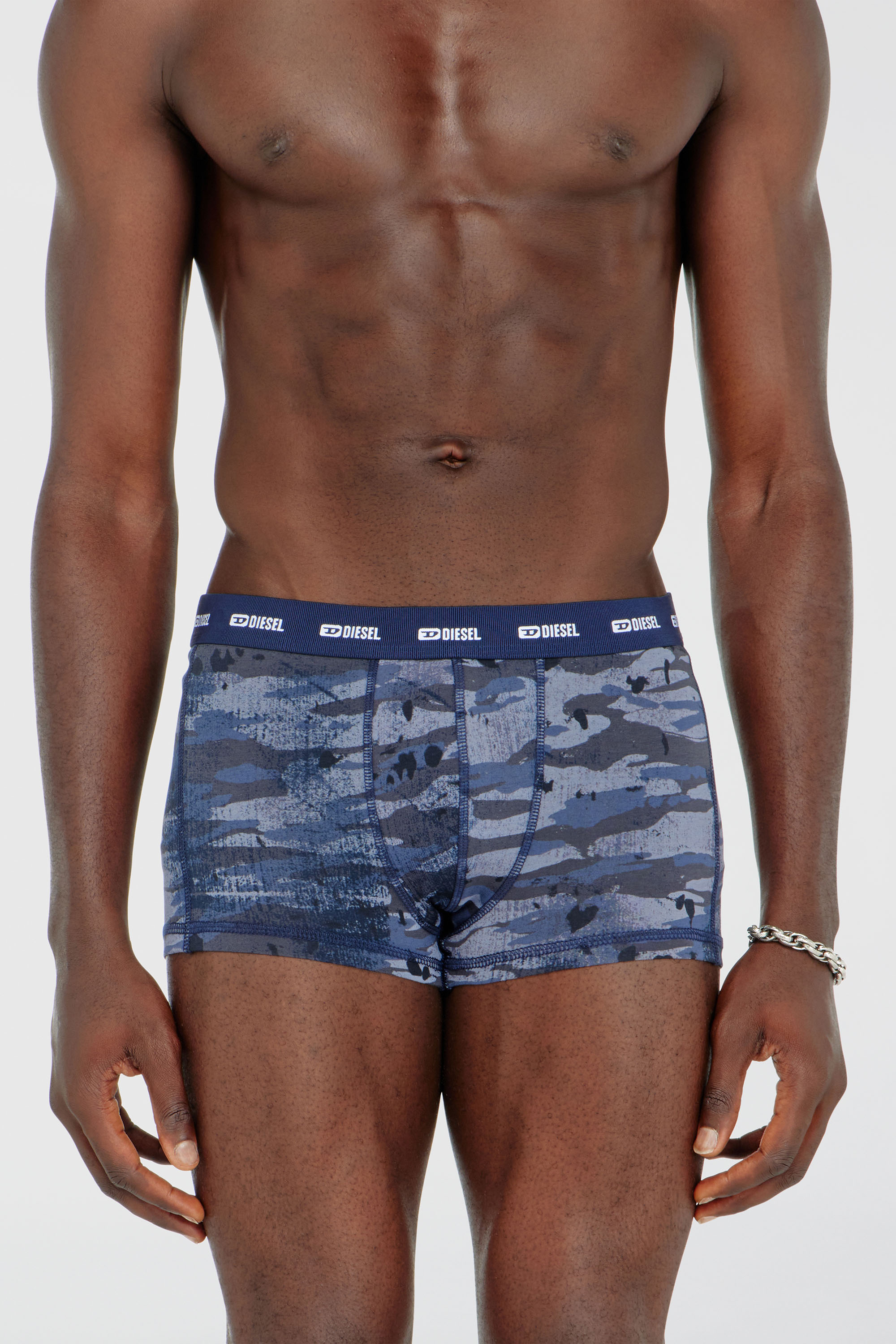 Diesel - DAMIEN-UTLT-3PACK, Paquete de tres b&oacute;xers lisos y de camuflaje Hombre in Azul marino - 2