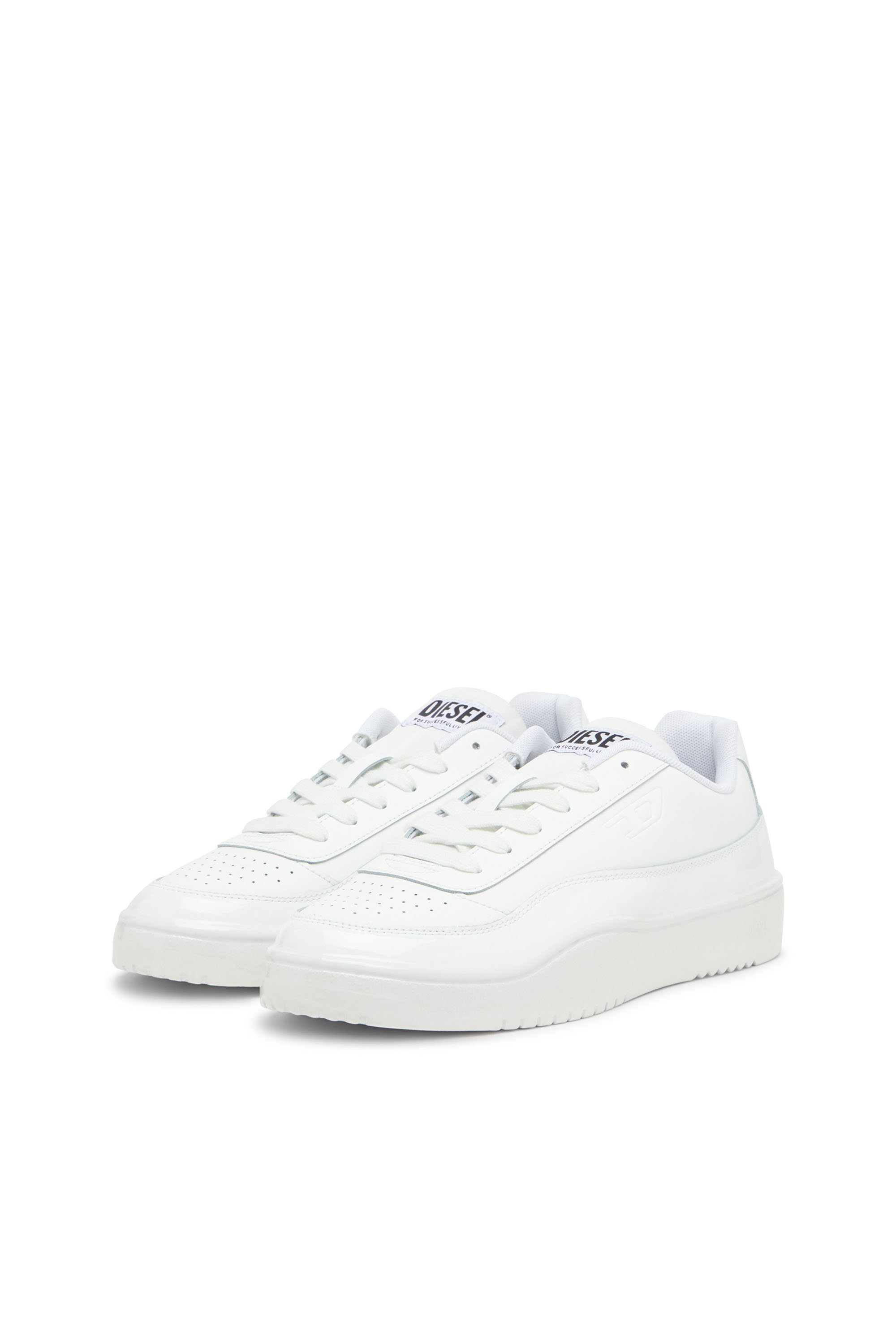 Diesel - S-TRACKER-D LOW, Deportivas de cuero que se sumergieron en silicona Hombre in Blanco - 8