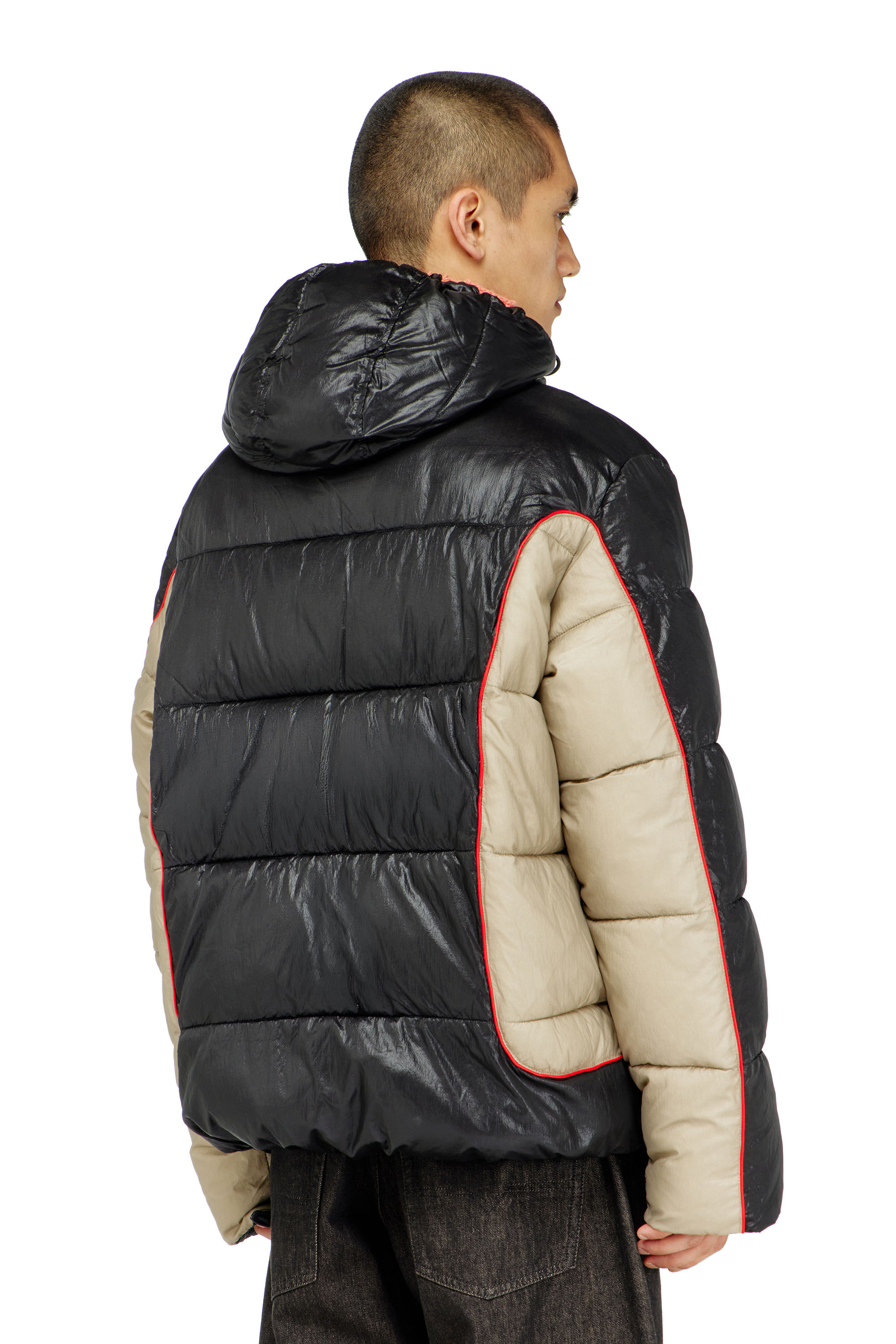 Diesel - W-OSTEND, Chaqueta puffer con capucha de ripstop brillante Hombre in Multicolor - 4