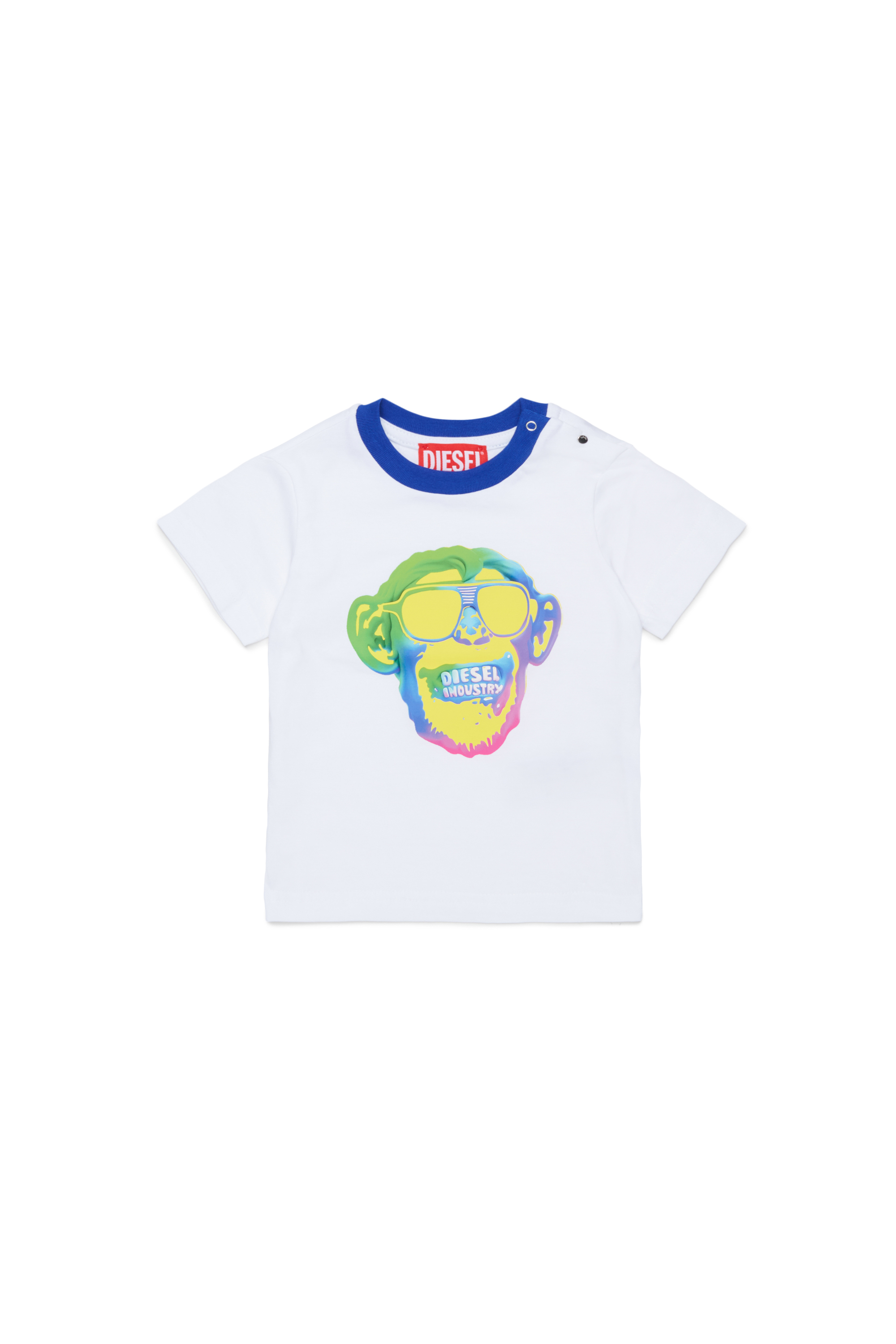 Diesel - TOKEYB, Camiseta de algod&oacute;n con estampado de mono Hombre in Blanco - 1