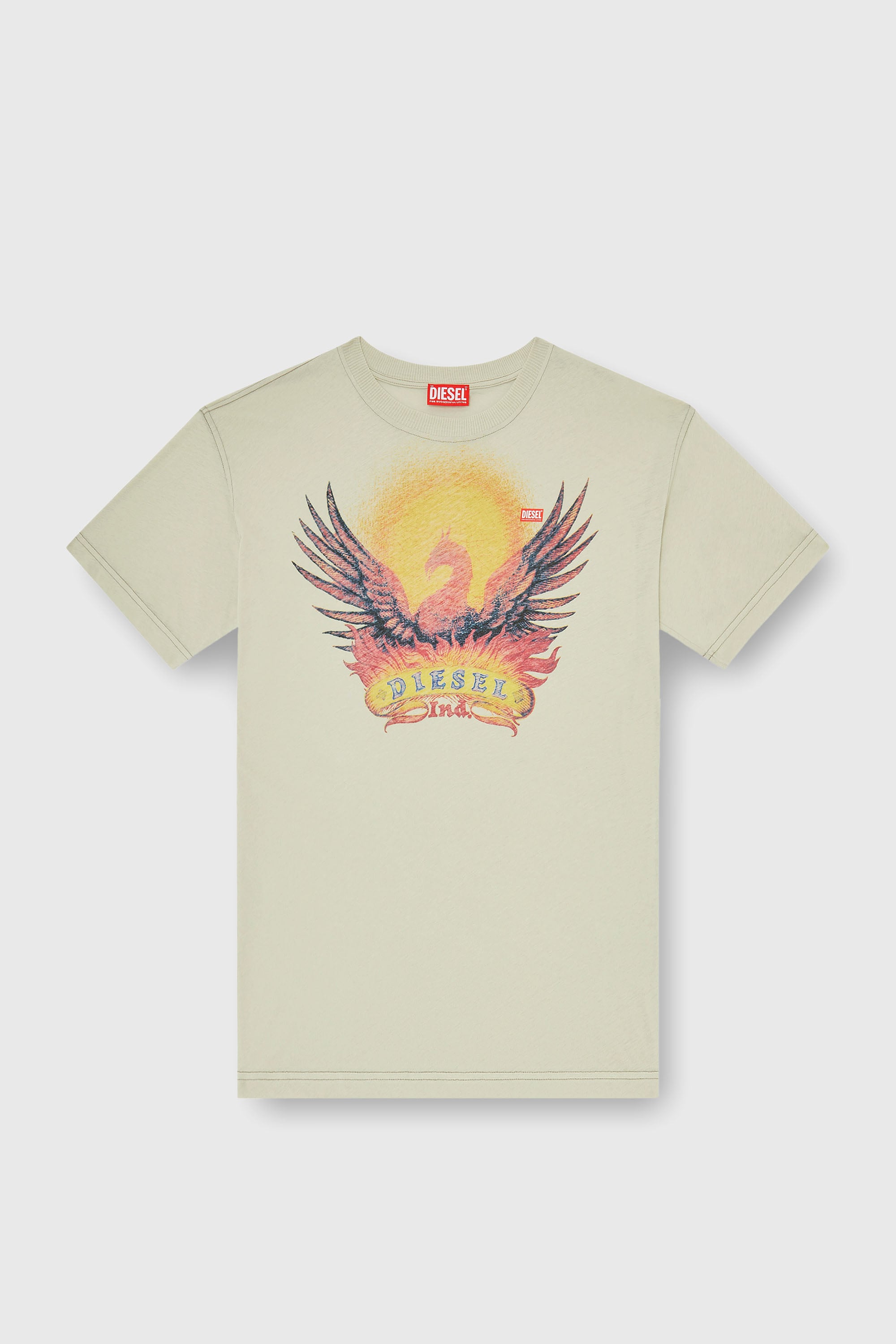 Diesel - T-NORM-AA1, Camiseta regular con estampado de f&eacute;nix Hombre in Beige - 2