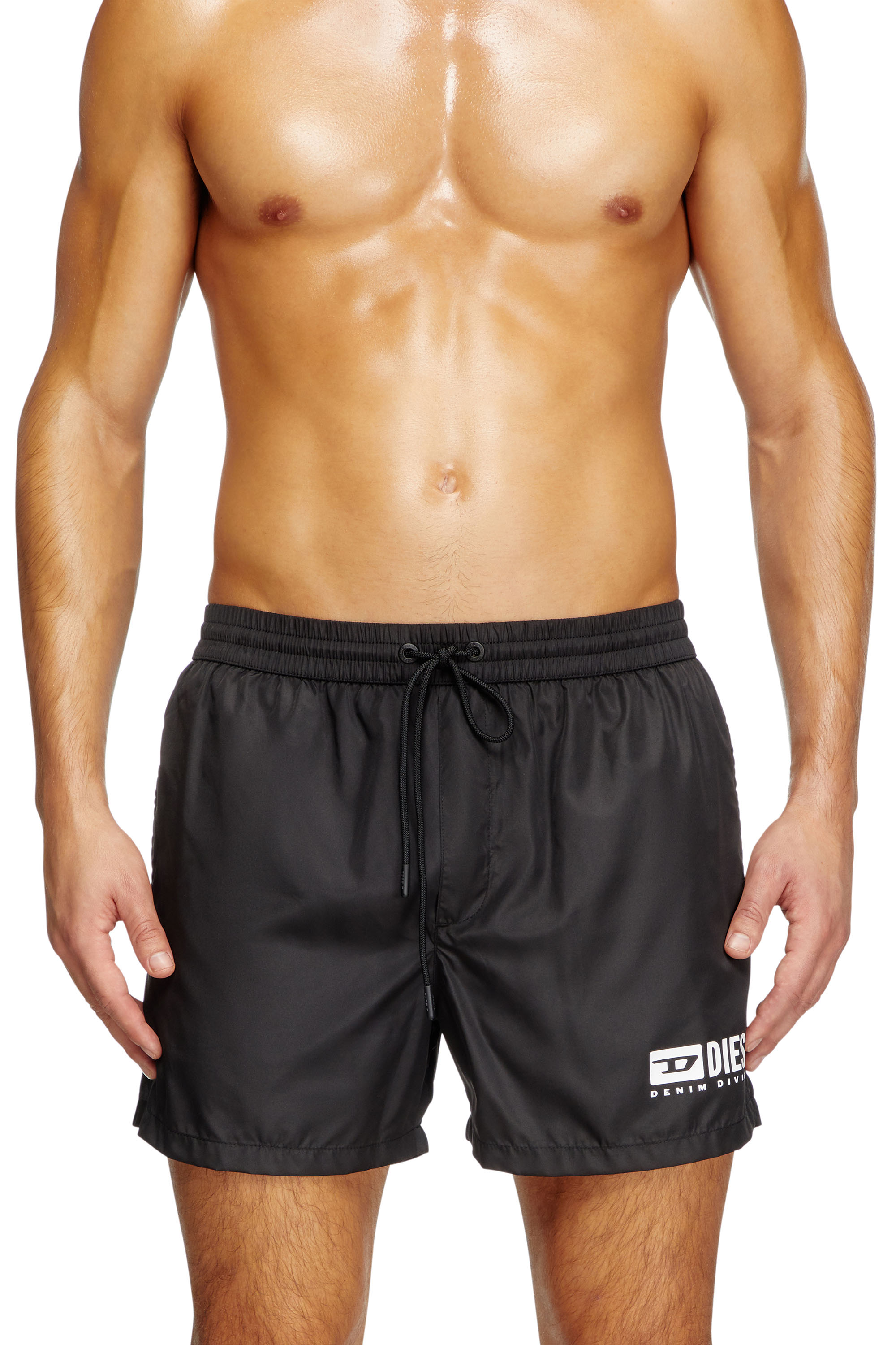 Diesel - KEN-37-D-BOX, Shorts de baño de longitud media con estampado del logotipo Hombre in Negro - 1