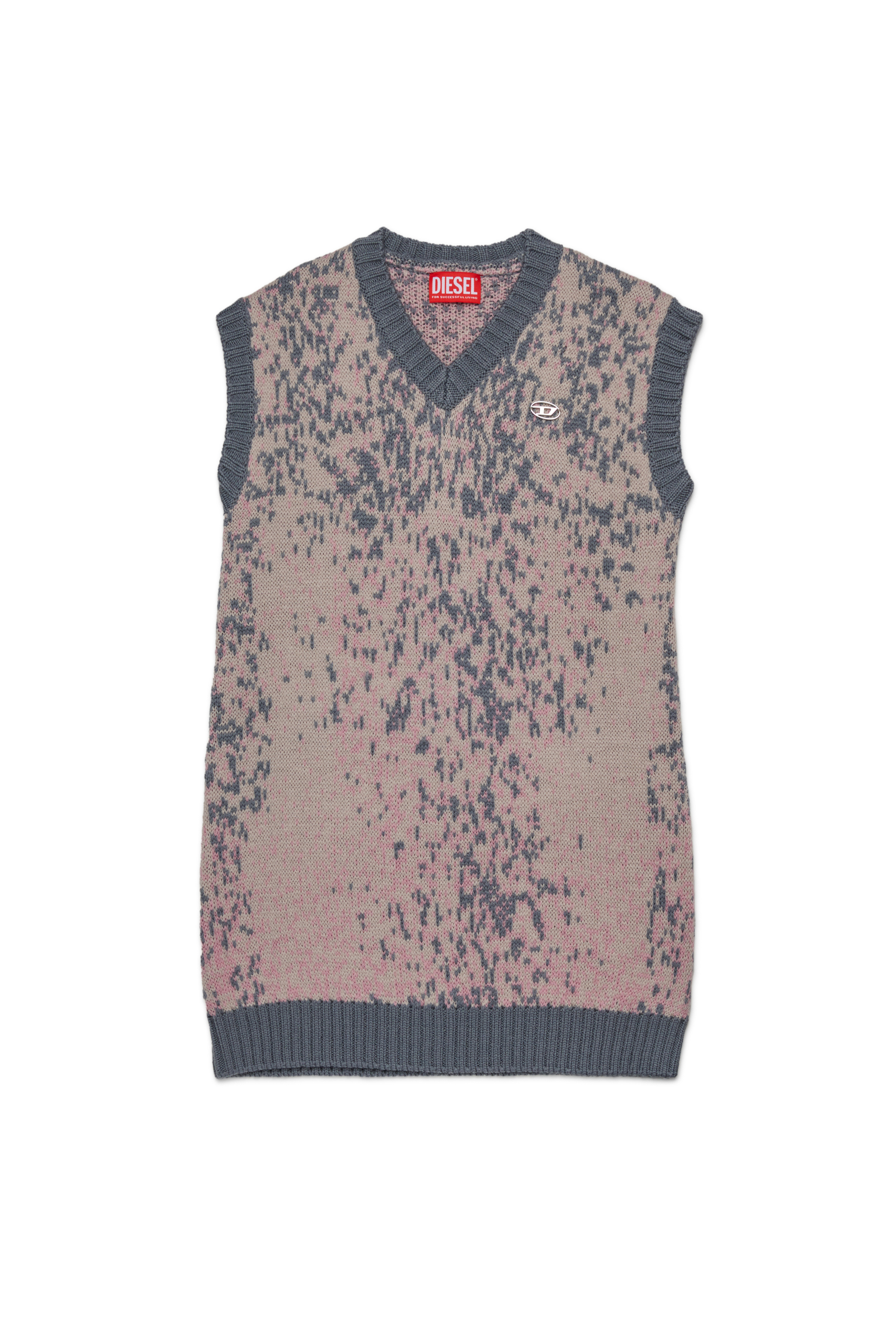 Diesel - DIAMA, Vestido de lana con escote en V Mujer in Rosa - 1