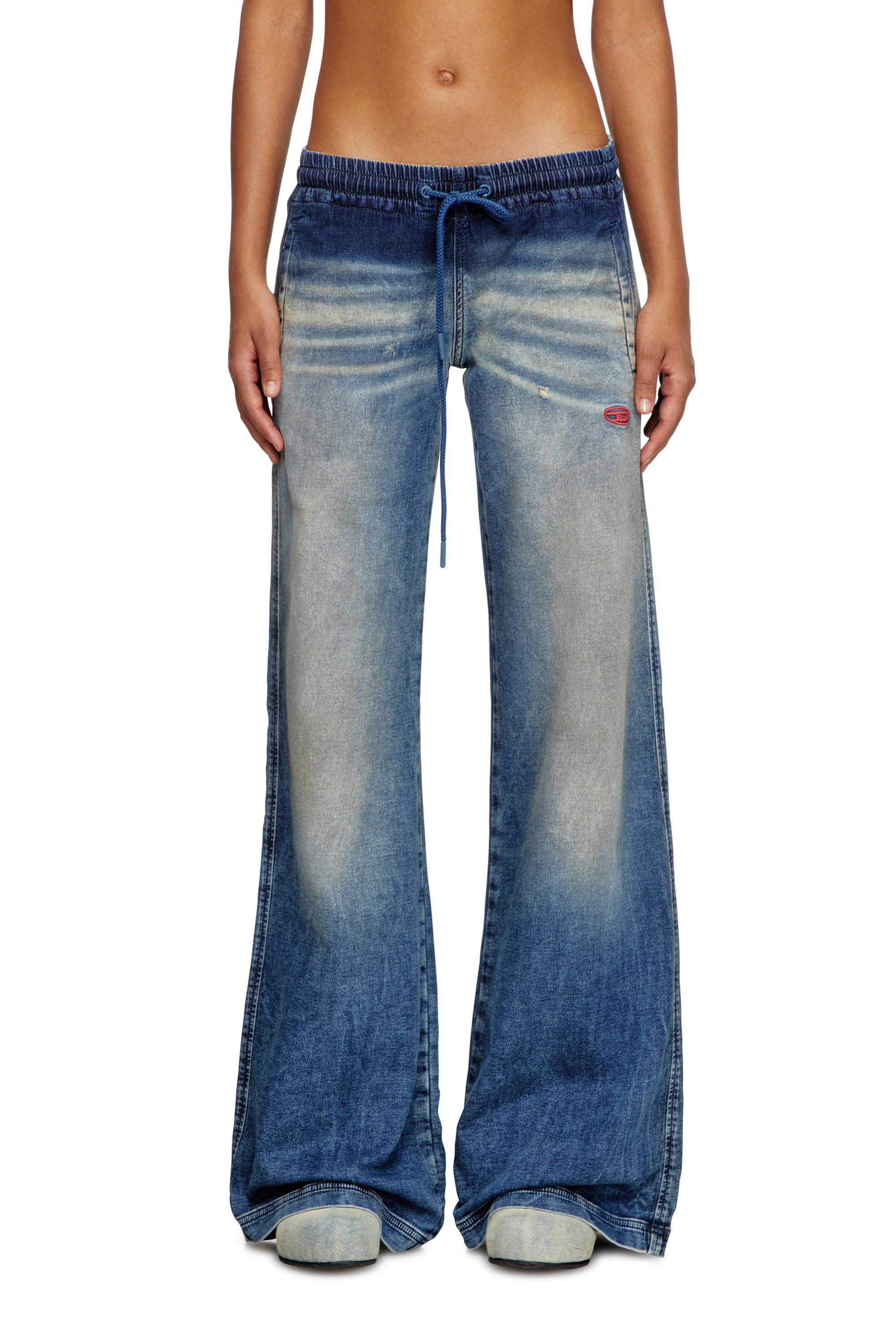 Diesel - Relaxed 2078 D-Ainty Joggjeans® 068PQ Mujer, Azul medio - 2