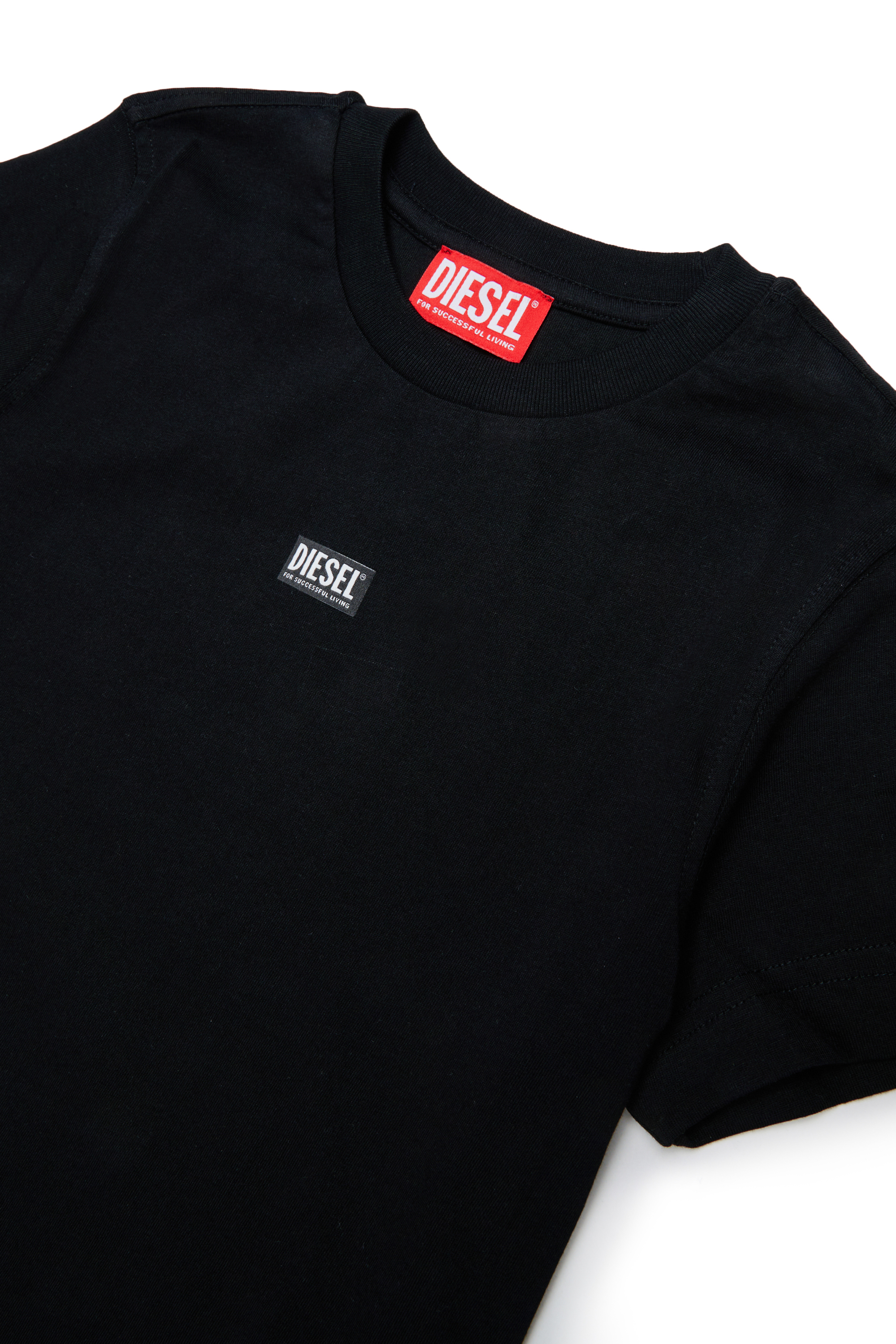 Diesel - TJUSTR7, Camiseta de algod&oacute;n con peque&ntilde;o logo Biscotto Hombre in Negro - 3