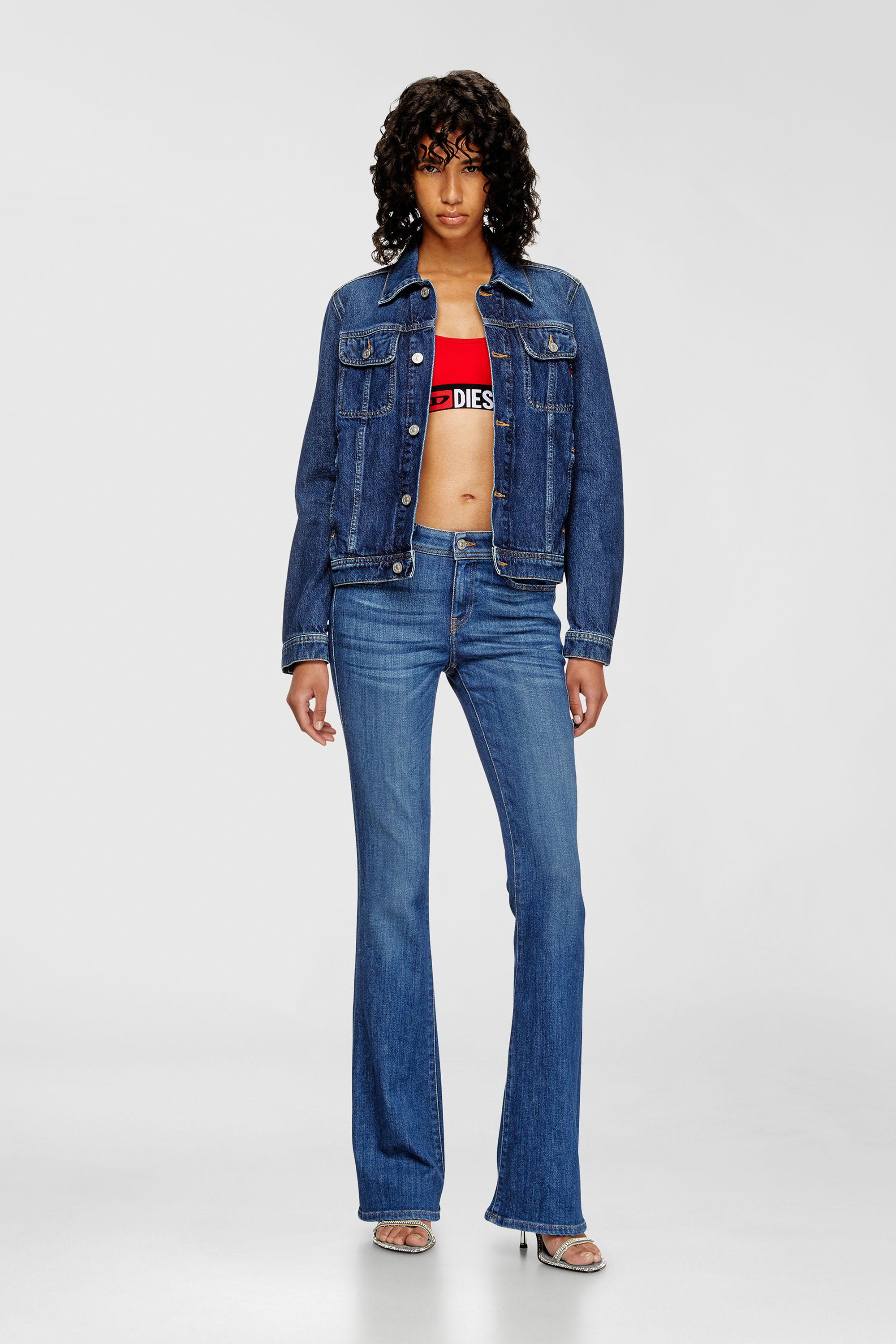 Diesel - UFSB-ORIBA, Bralette con banda con logotipo Mujer in Rojo - 6