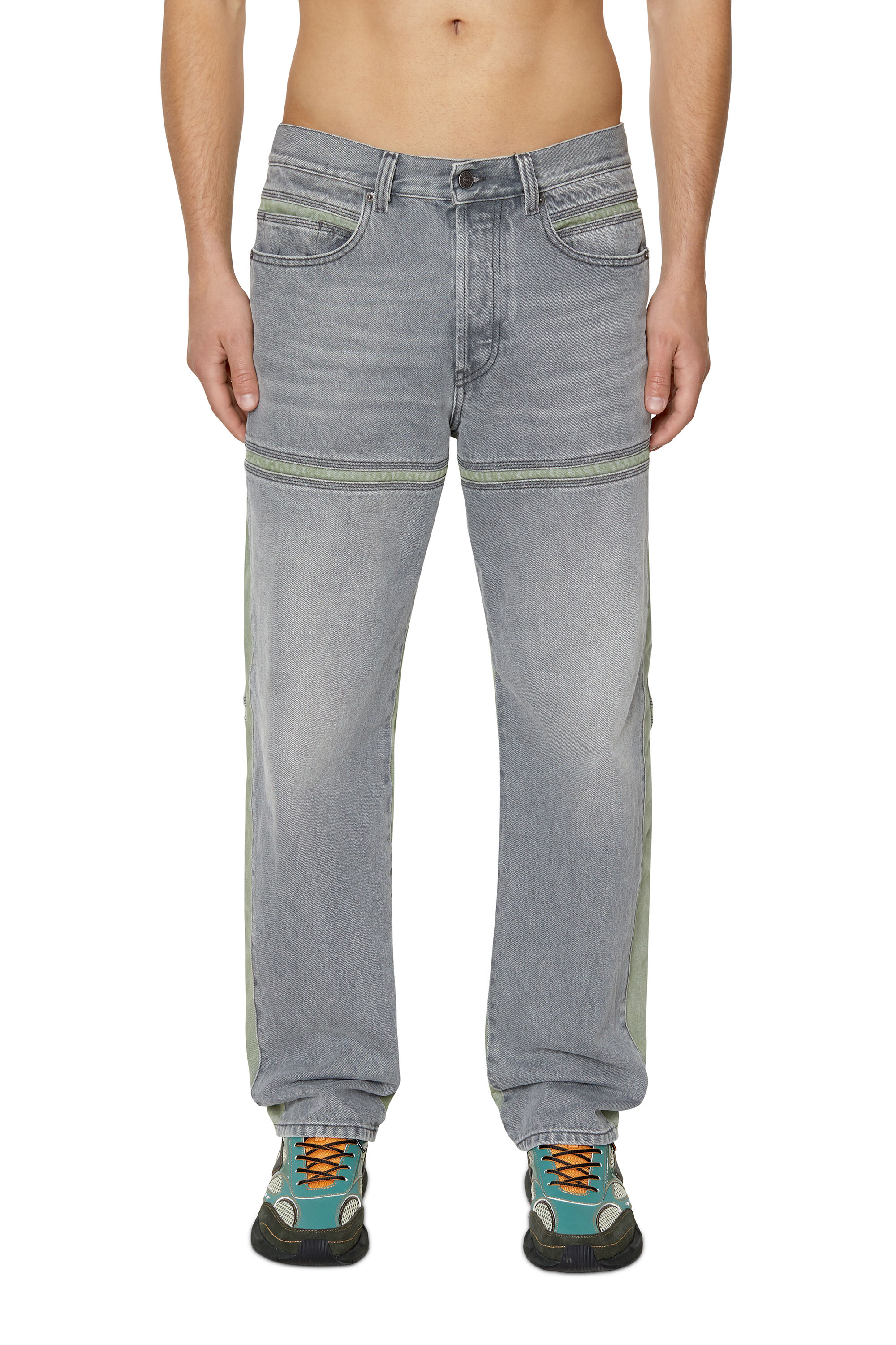 Diesel - D-Mand 007G2 Straight Jeans, Gris Claro - Image 1
