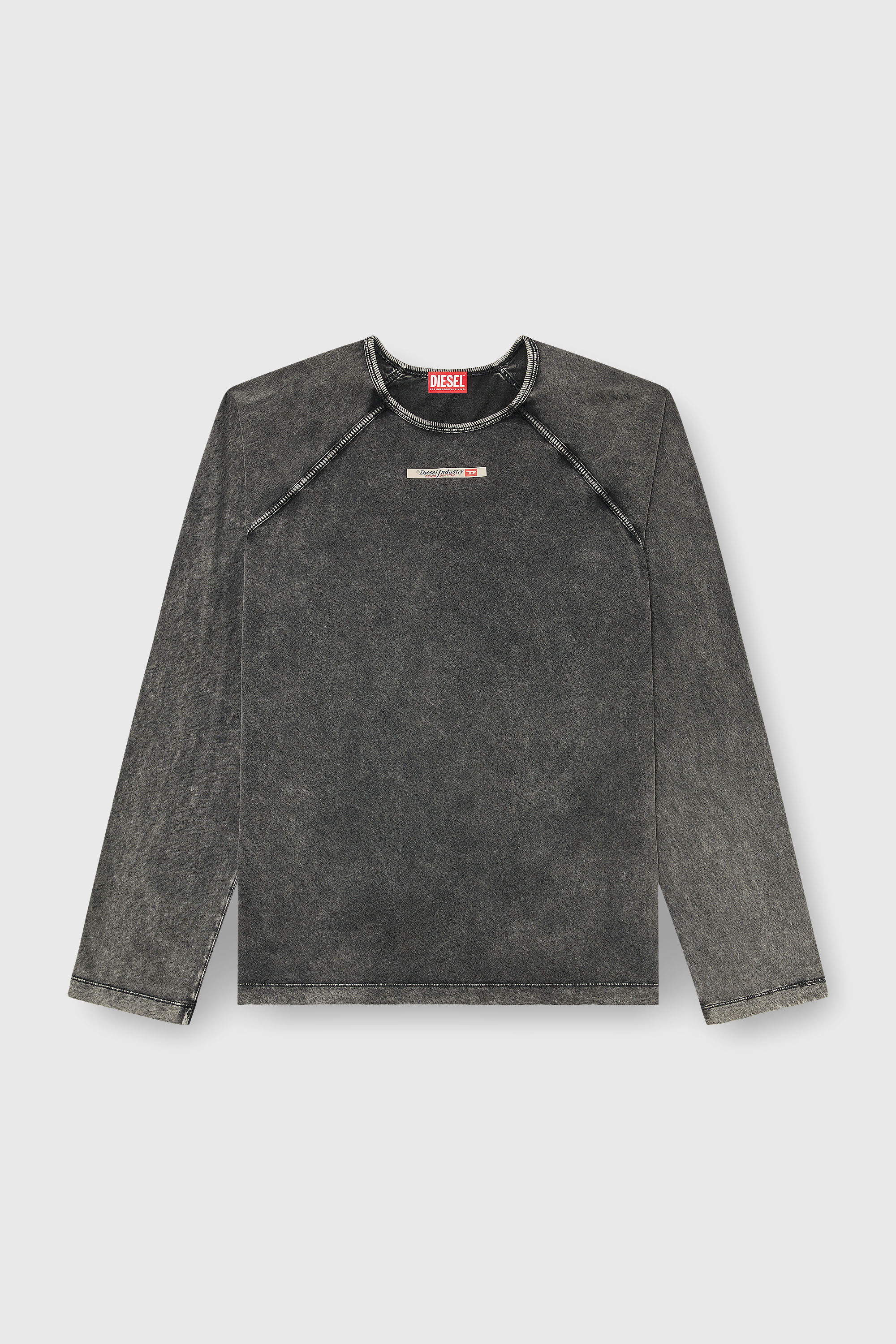 Diesel - BRYAN-DNM, Top de pijama de algod&oacute;n con patch de logo Hombre in Gris - 2