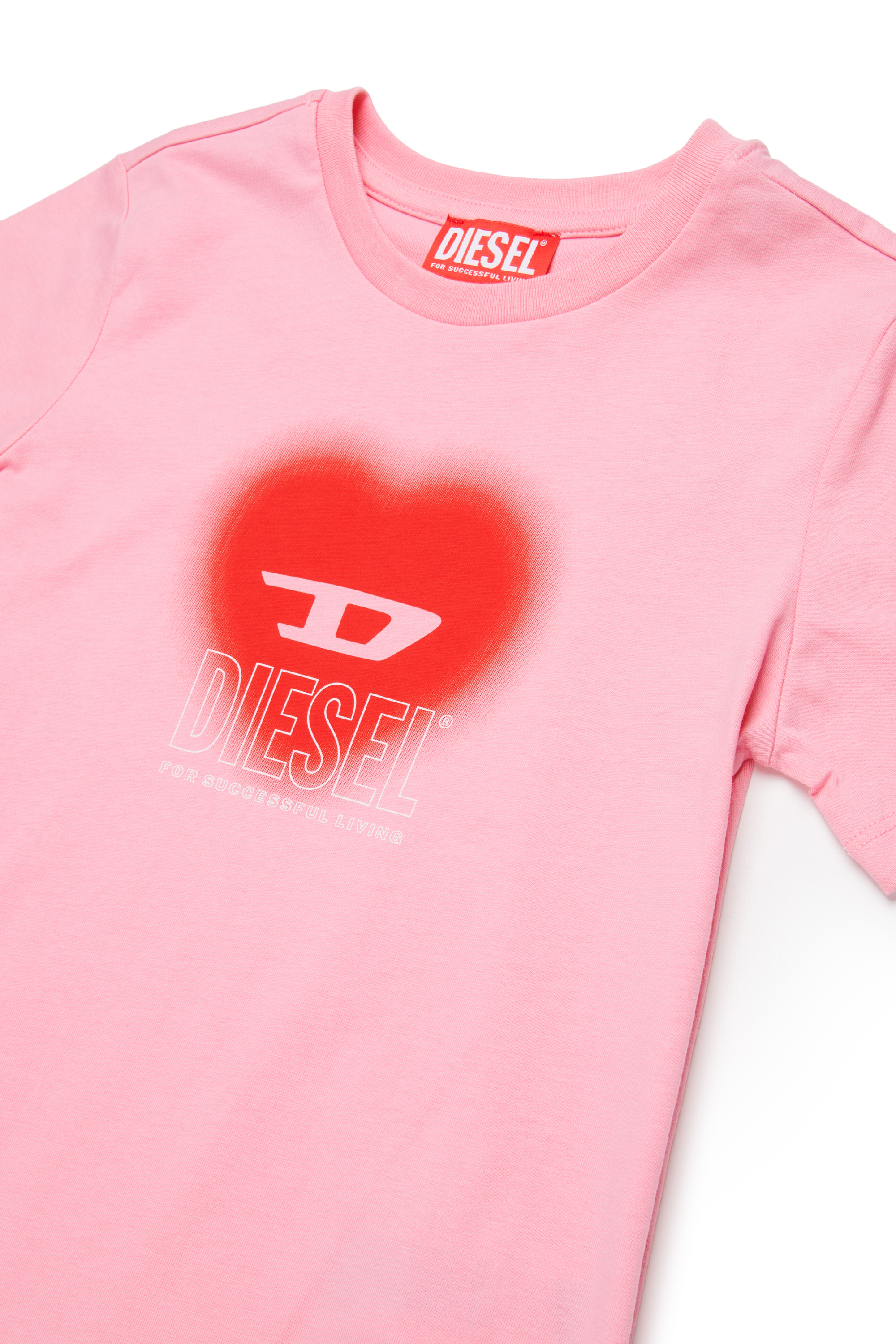 Diesel - TCUORE, Woman's T-shirt with heart logo in Pink - 3