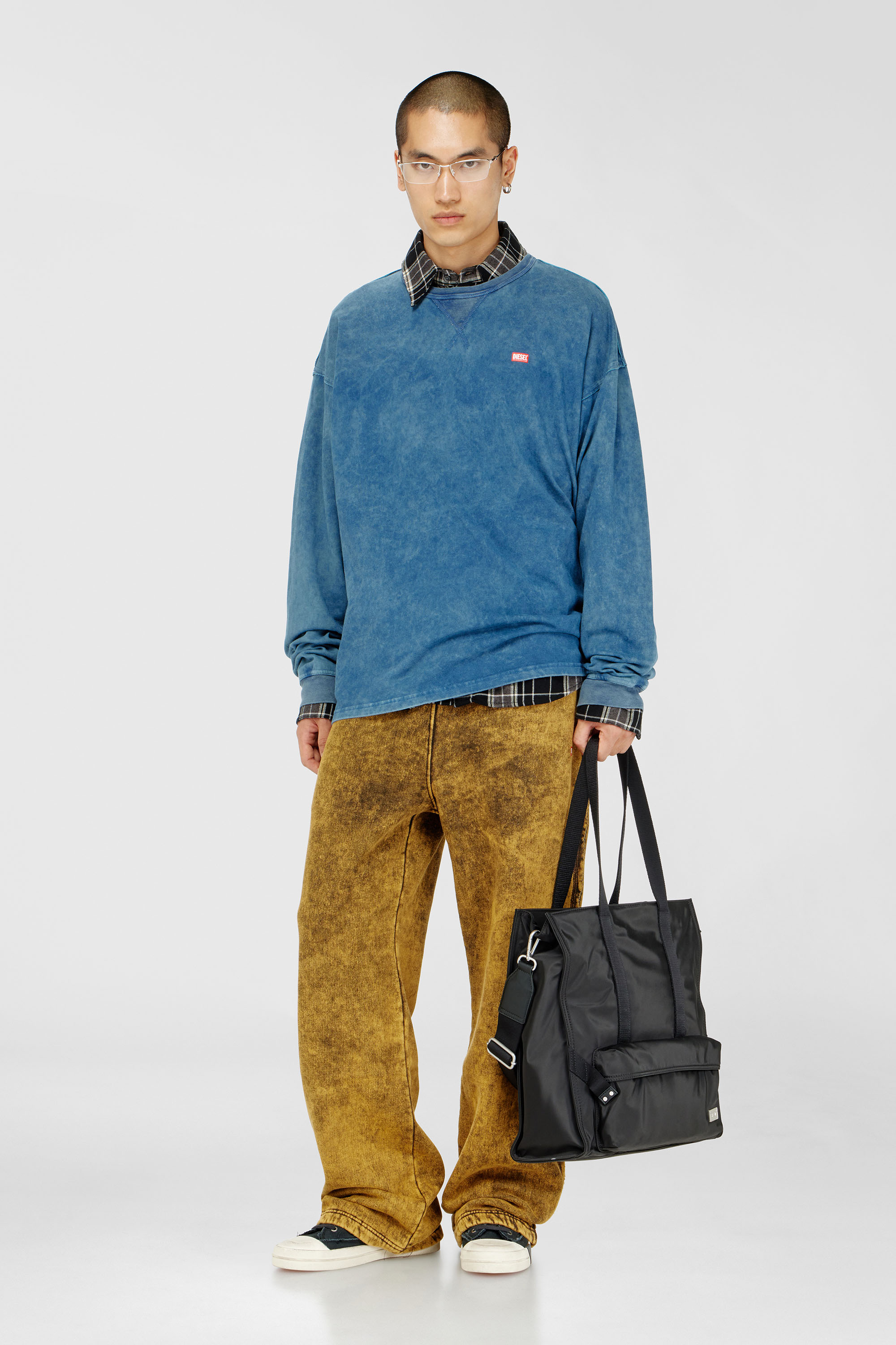 Diesel - P-MARTAINS-RAW, Pantal&oacute;n acid-wash con bordes sin rematar Hombre in Marr&oacute;n - 1