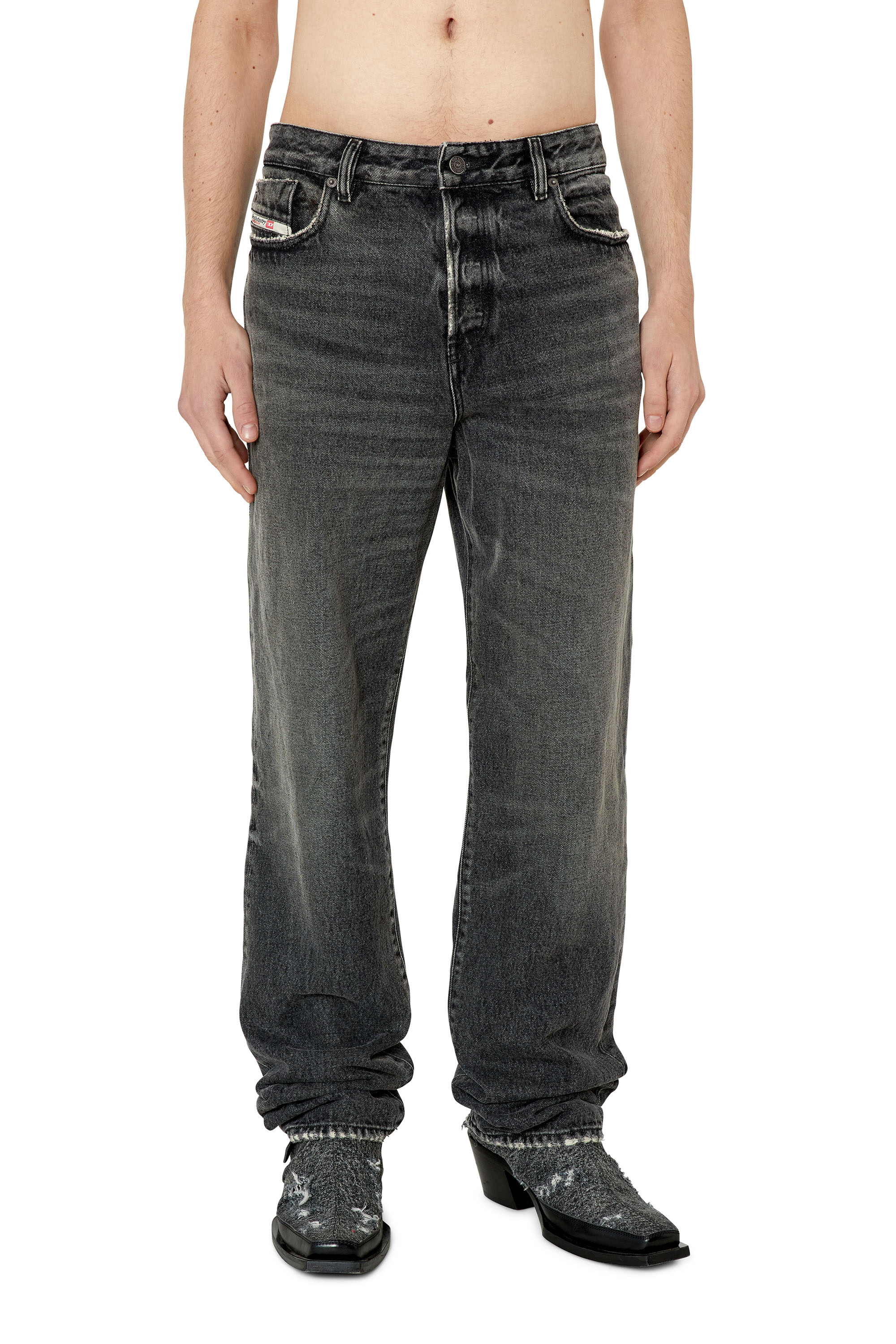 Diesel - 1955 007K8 Straight Jeans, Negro/Gris oscuro - Image 1