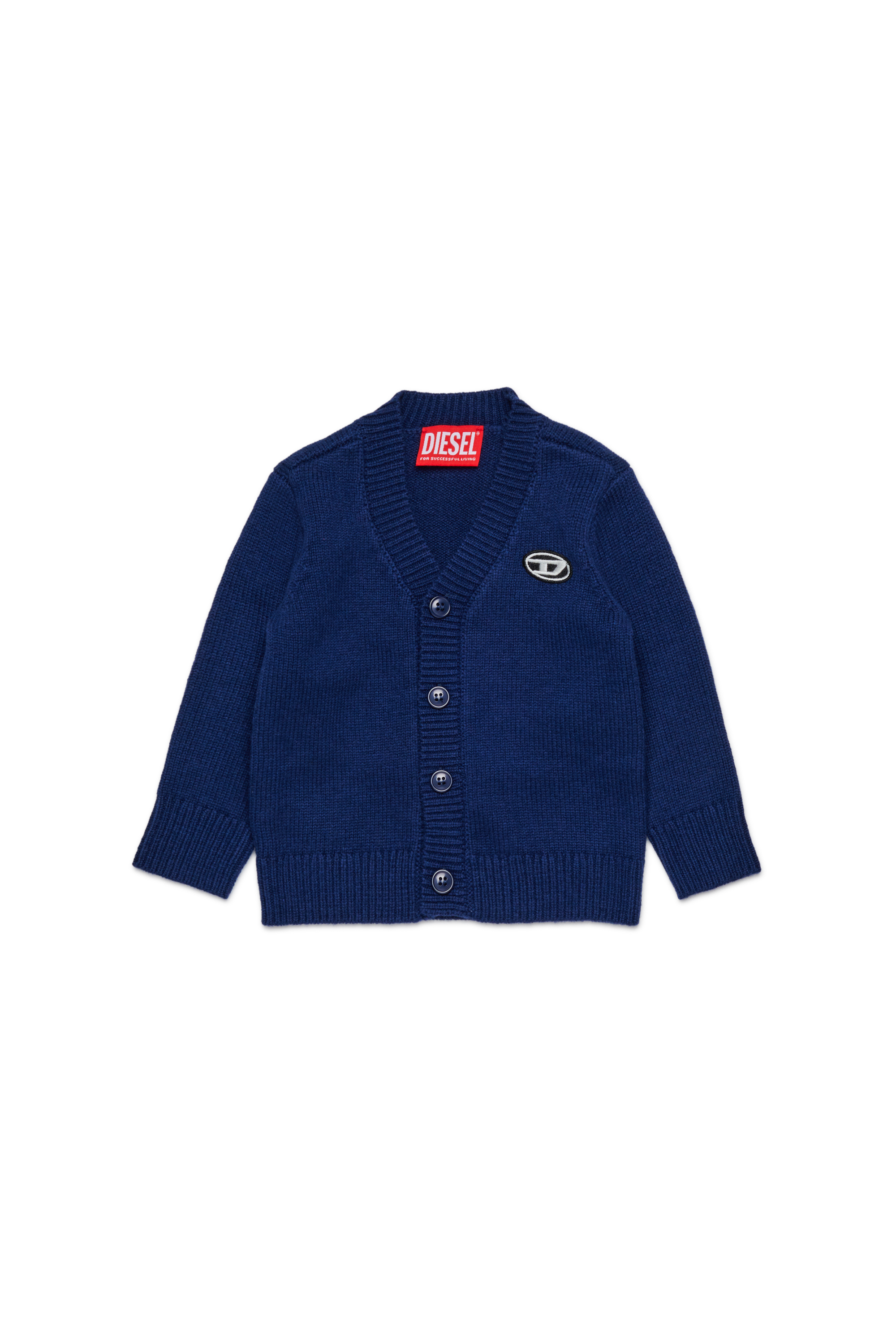 Diesel - KLONCARDIGANB, Cardigan de mezcla de lana Unisex in Azul marino - 1
