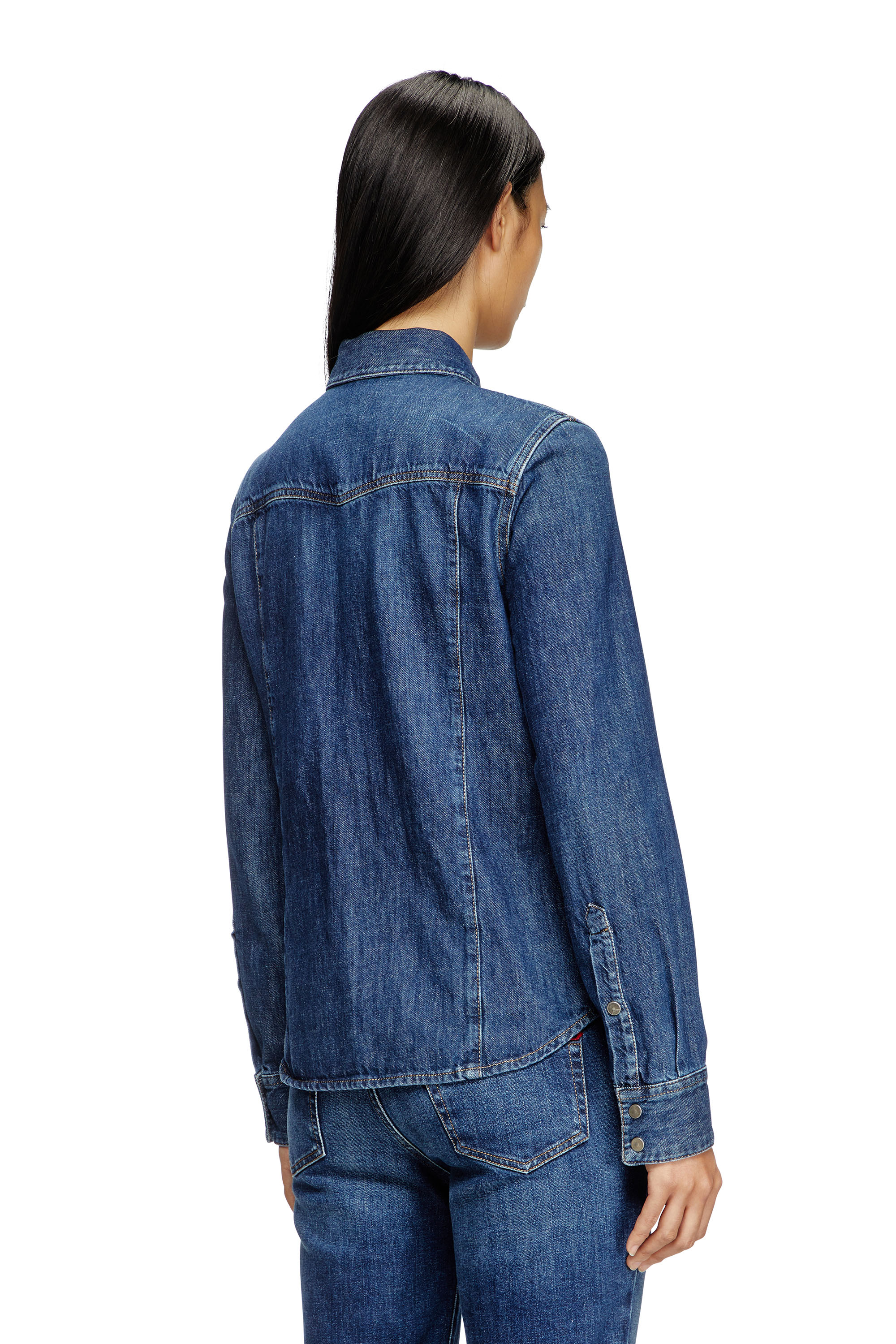 Diesel - DE-WAVES, Camisa western en denim Mujer in Azul marino - 4