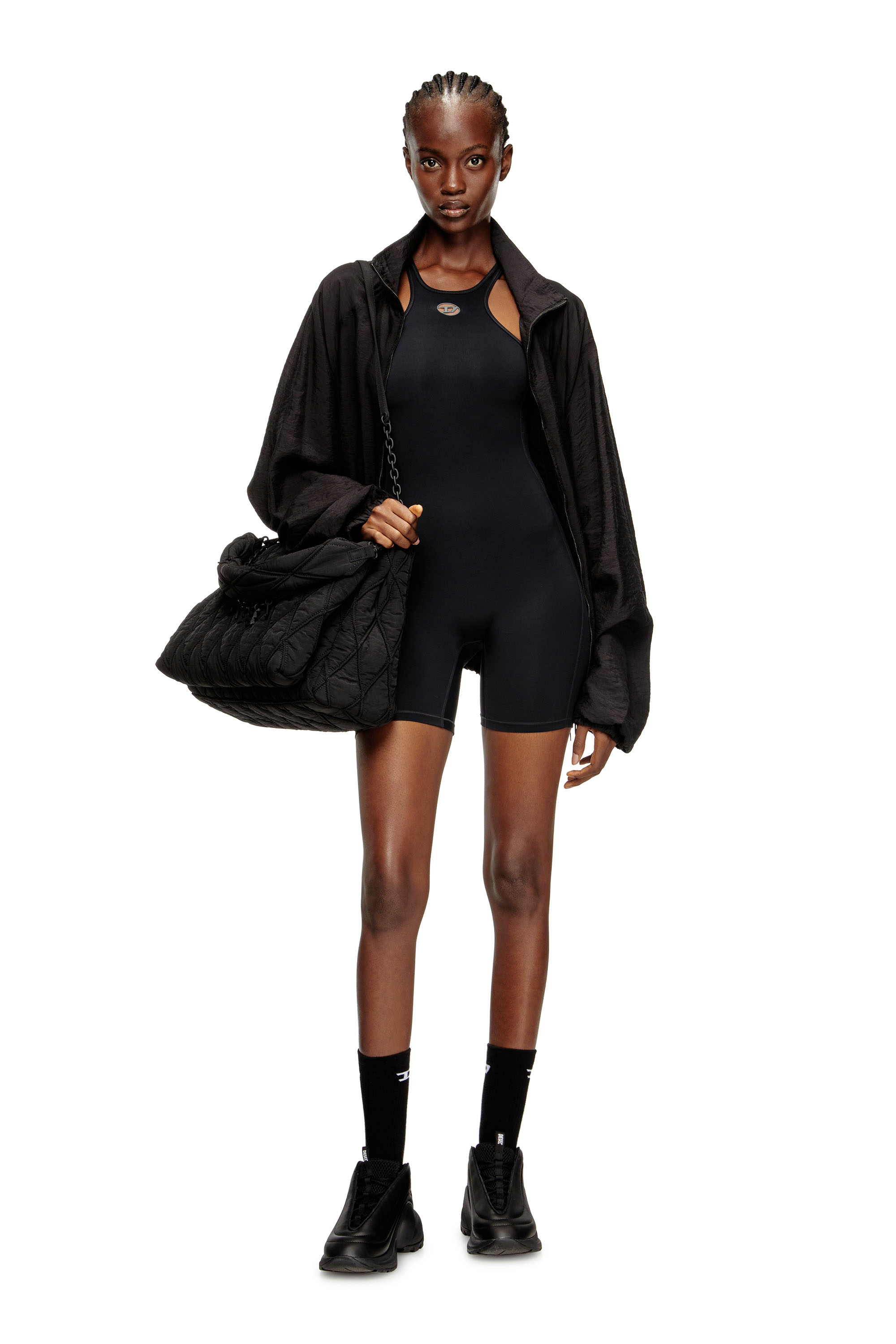 Diesel - NYDIA-UTLT, Mono con espalda deportiva Mujer in Negro - 4