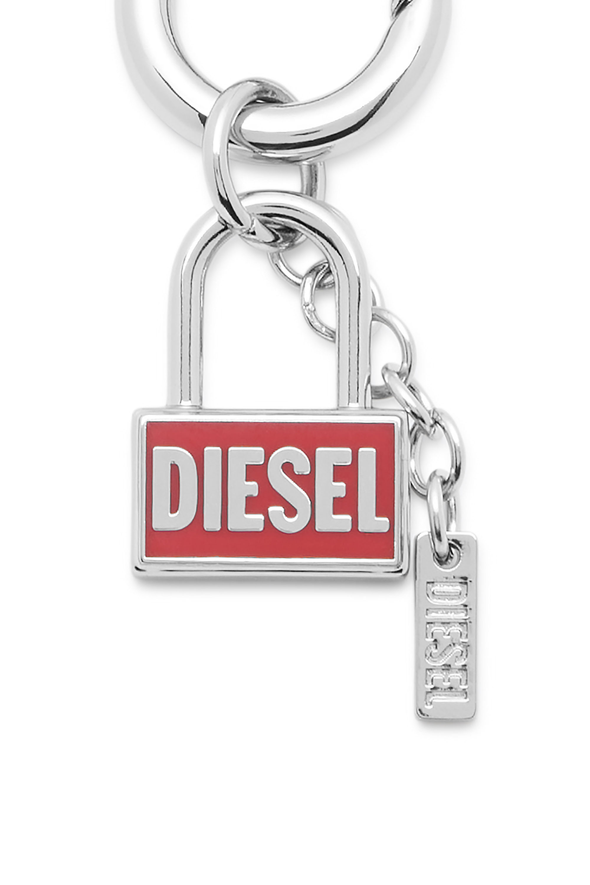 Diesel - CHARM-LOCK, Llavero met&aacute;lico con dise&ntilde;o de candado Unisex in Plateado - 3