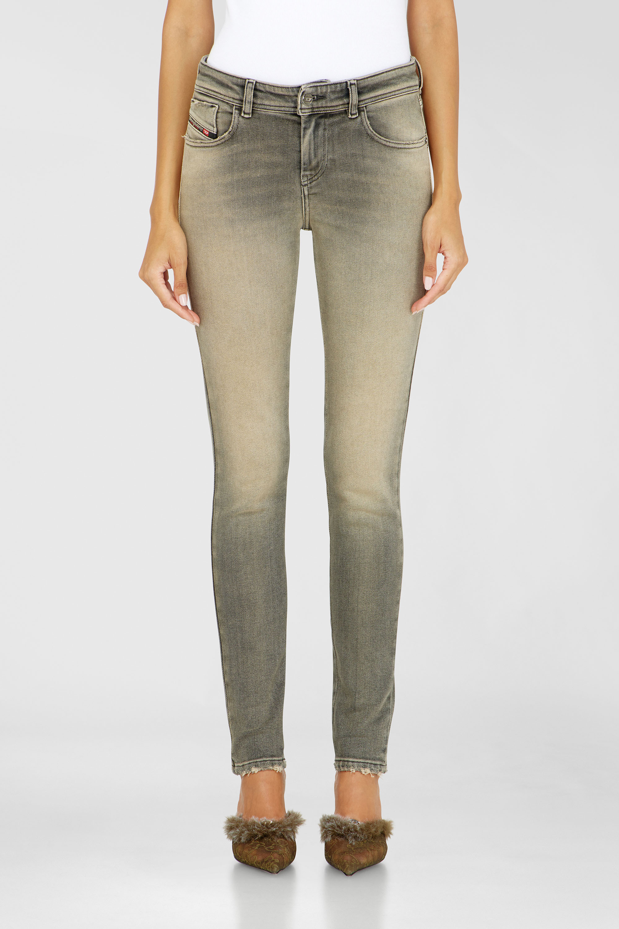 Diesel - Skinny Jeans 2017 Slandy 09P32 Mujer, Gris - 1