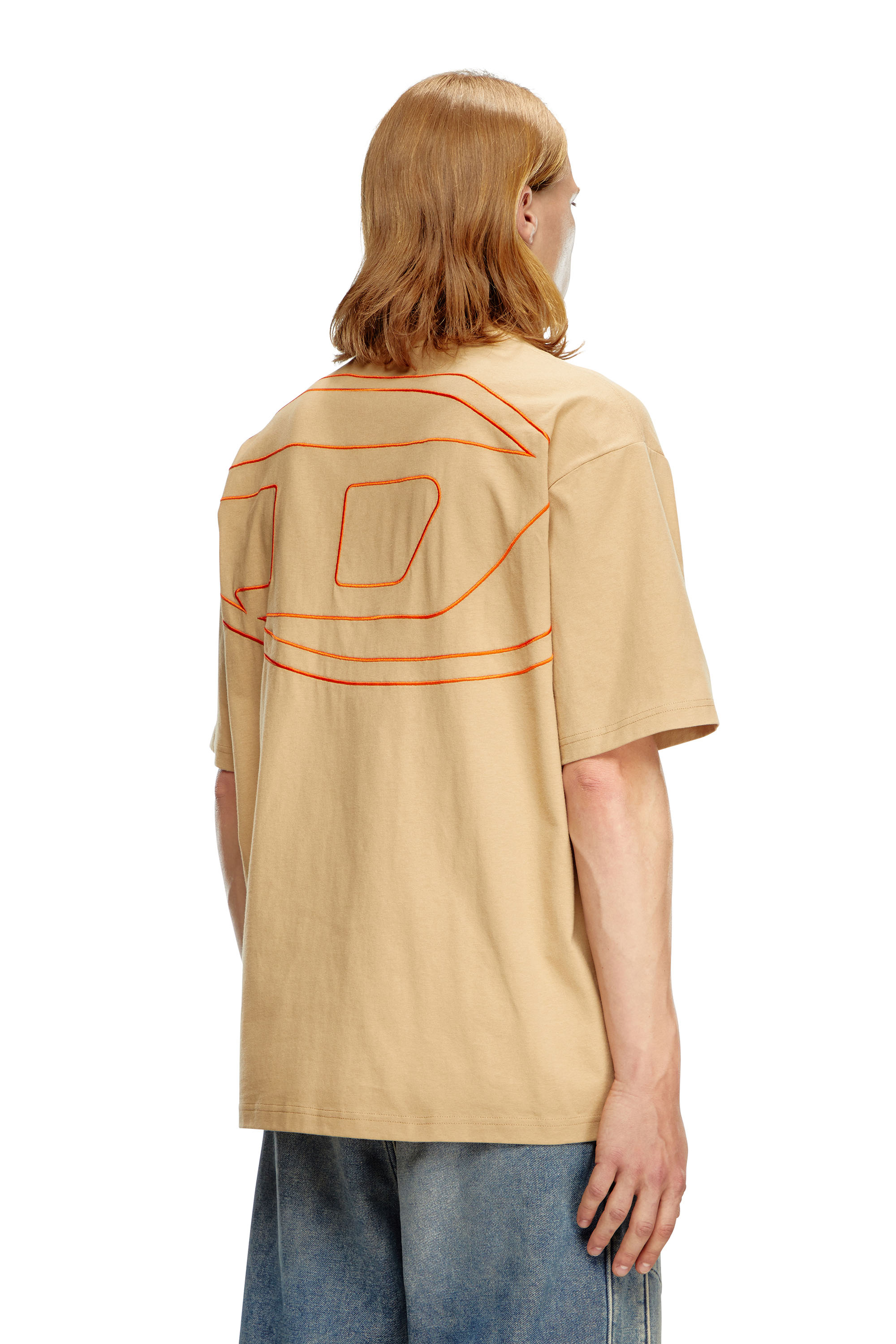 Diesel - T-BOGGY-MEGOVAL-D, Hombre Camiseta con bordado oval D grande in Marrón - Image 4