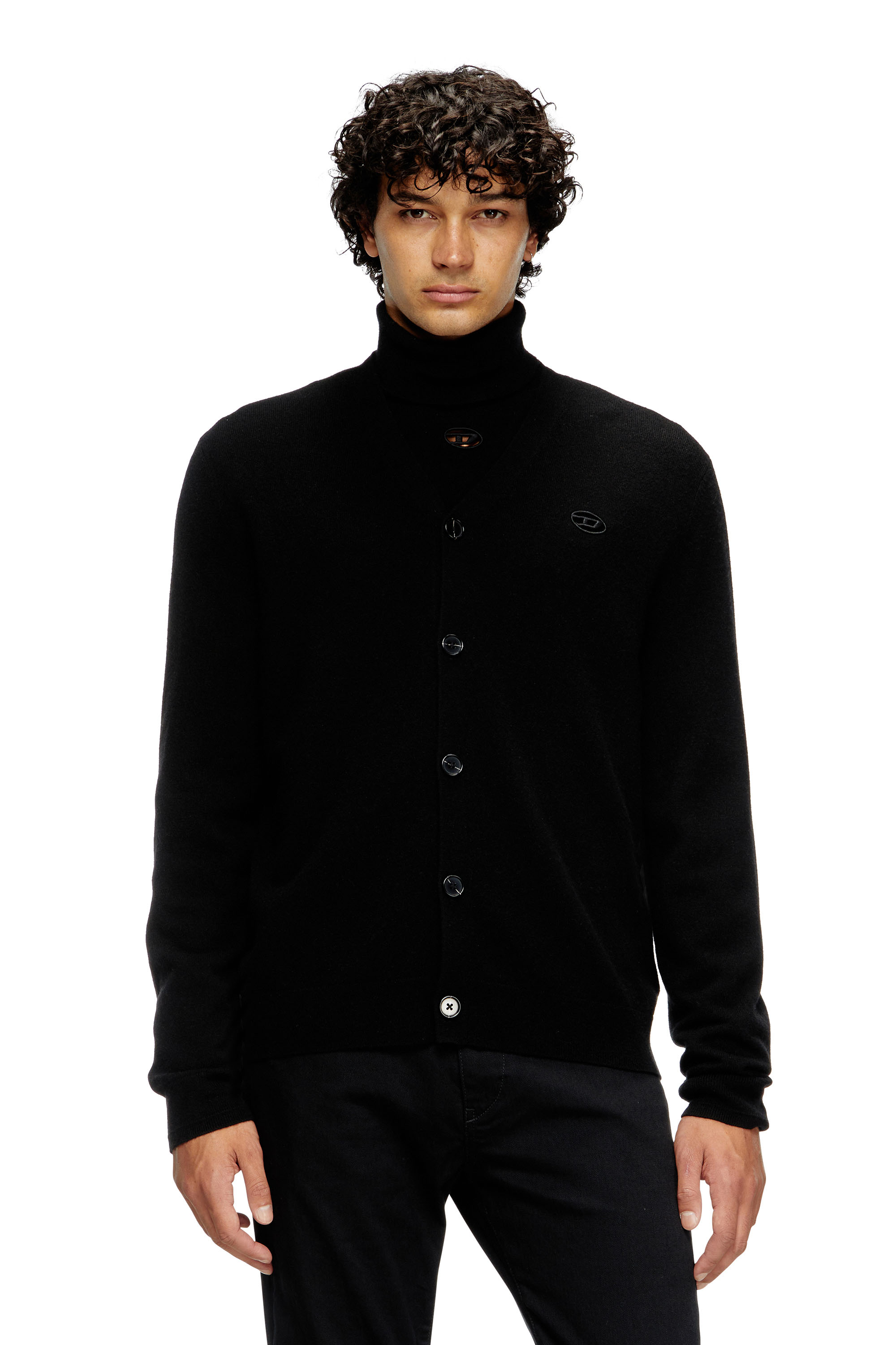 Diesel - K-ZANNIS, Cárdigan de lana y cachemira Hombre in Negro - 1