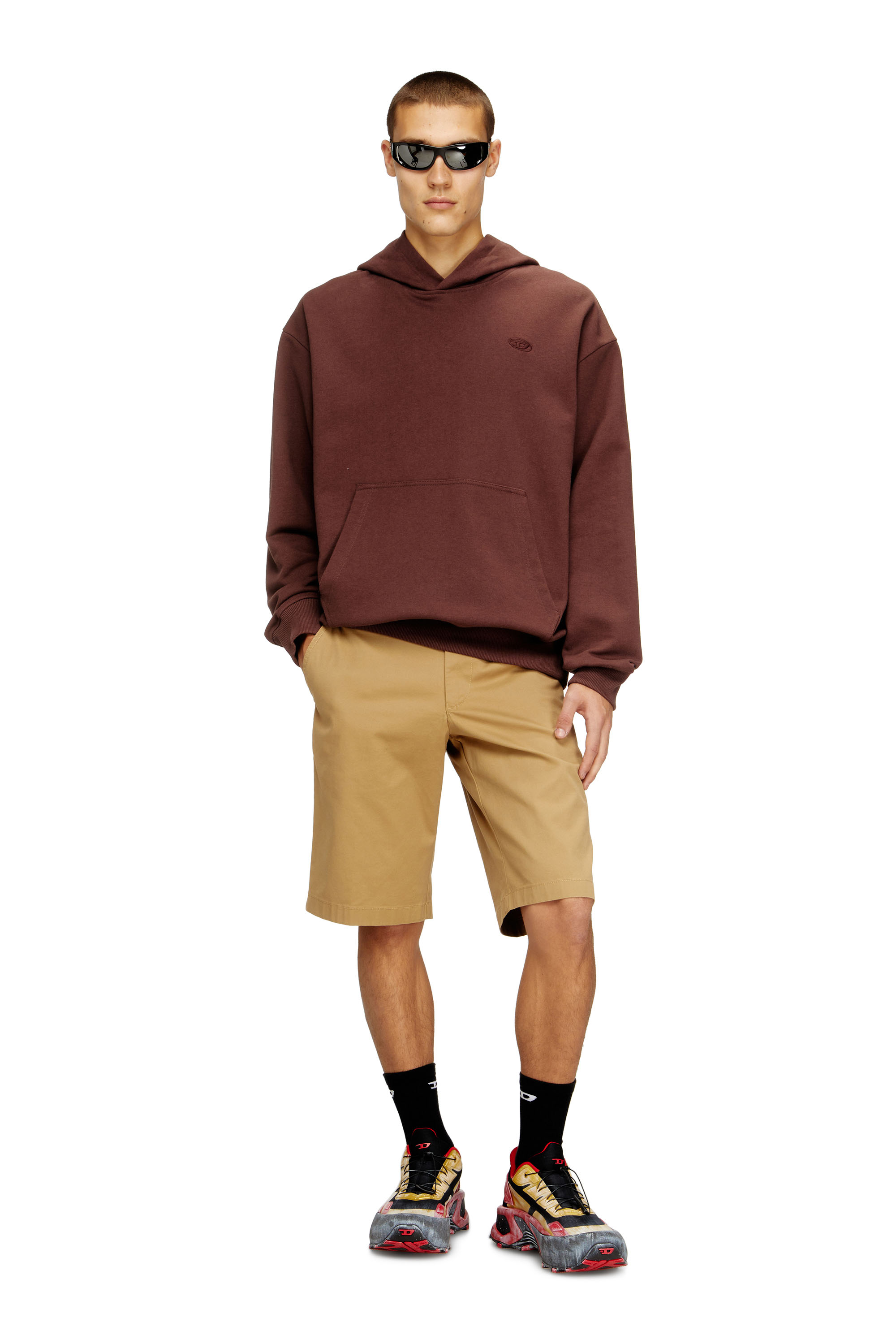 Diesel - P-DEFINE-SHORT-EPCH, Pantalones cortos de algodón lavado oscuro Hombre in Beige - 2